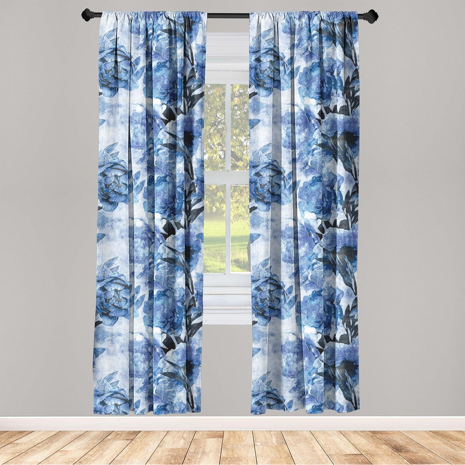 imageAmbesonne Ethnic Curtains Abstract Boho Vibe Oriental Rhombus Motifs Grunge Design with Neutral Colors Window Treatments 2 Panel Set for Living Room Bedroom Pair of 28 x 63 Seafoam PurpleblueCobalt Blue Pale Blue