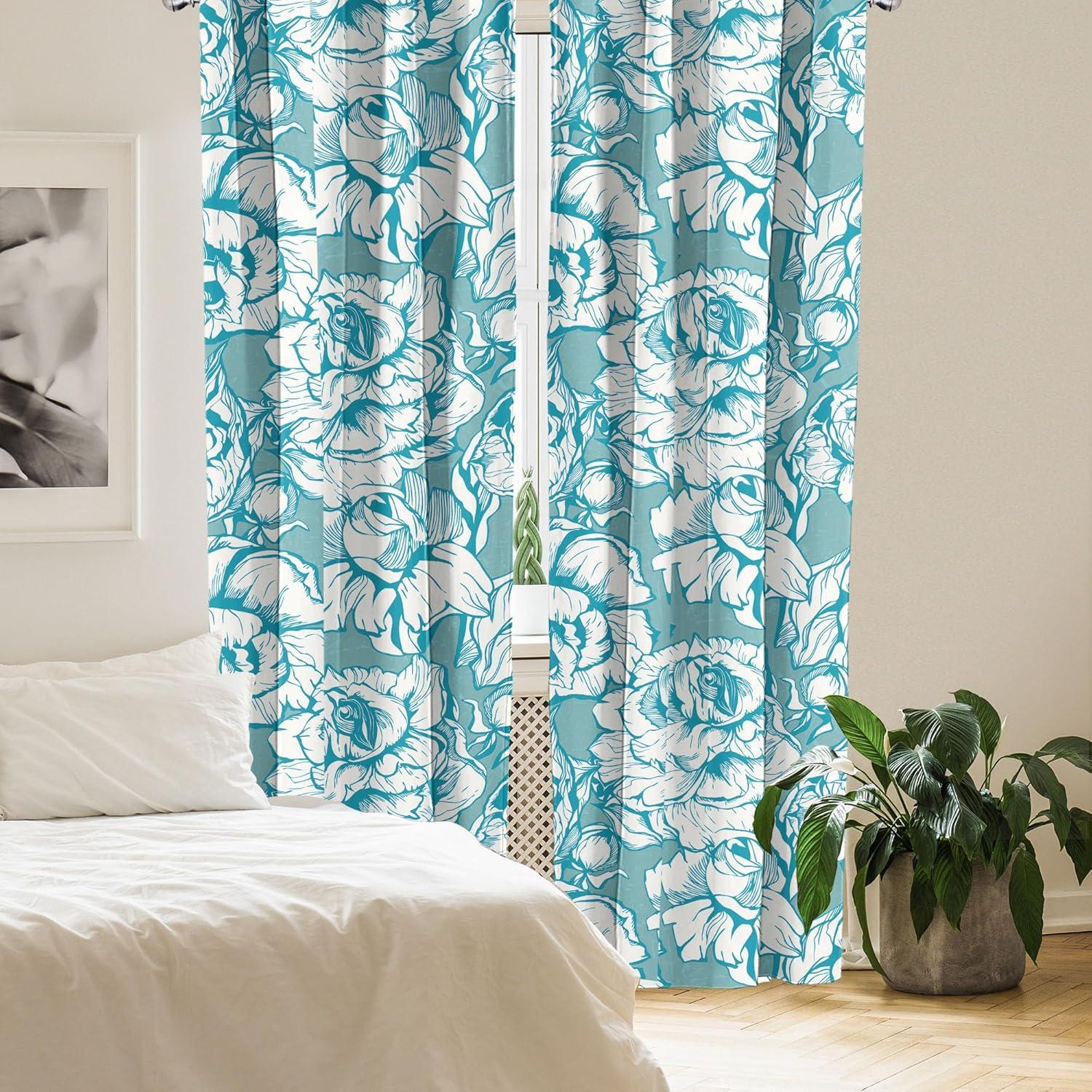 imageAmbesonne Ethnic Curtains Abstract Boho Vibe Oriental Rhombus Motifs Grunge Design with Neutral Colors Window Treatments 2 Panel Set for Living Room Bedroom Pair of 28 x 63 Seafoam PurpleblueCadet Blue and Off White