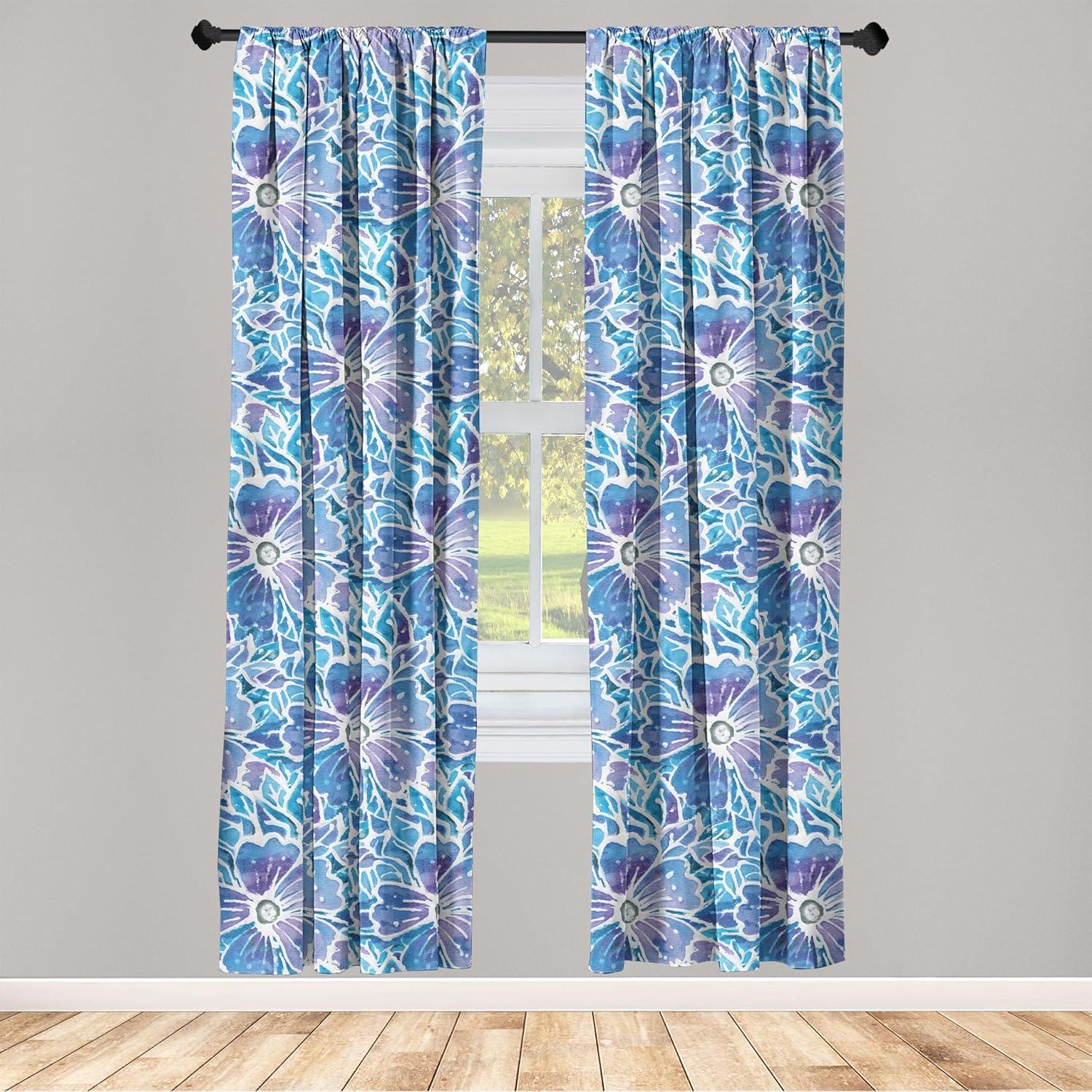 imageAmbesonne Ethnic Curtains Abstract Boho Vibe Oriental Rhombus Motifs Grunge Design with Neutral Colors Window Treatments 2 Panel Set for Living Room Bedroom Pair of 28 x 63 Seafoam PurplebluePale Lavender Sea Blue
