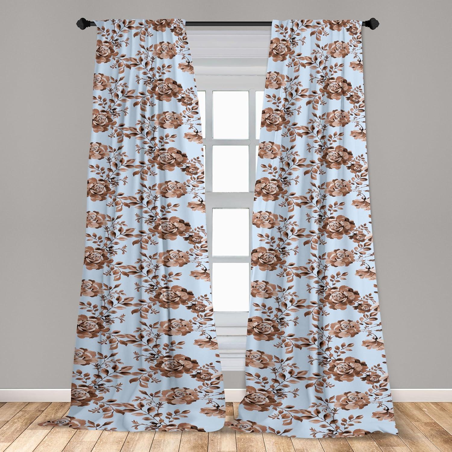 imageAmbesonne Ethnic Curtains Abstract Boho Vibe Oriental Rhombus Motifs Grunge Design with Neutral Colors Window Treatments 2 Panel Set for Living Room Bedroom Pair of 28 x 63 Seafoam PurpleblueLavender Blue Warm Taupe