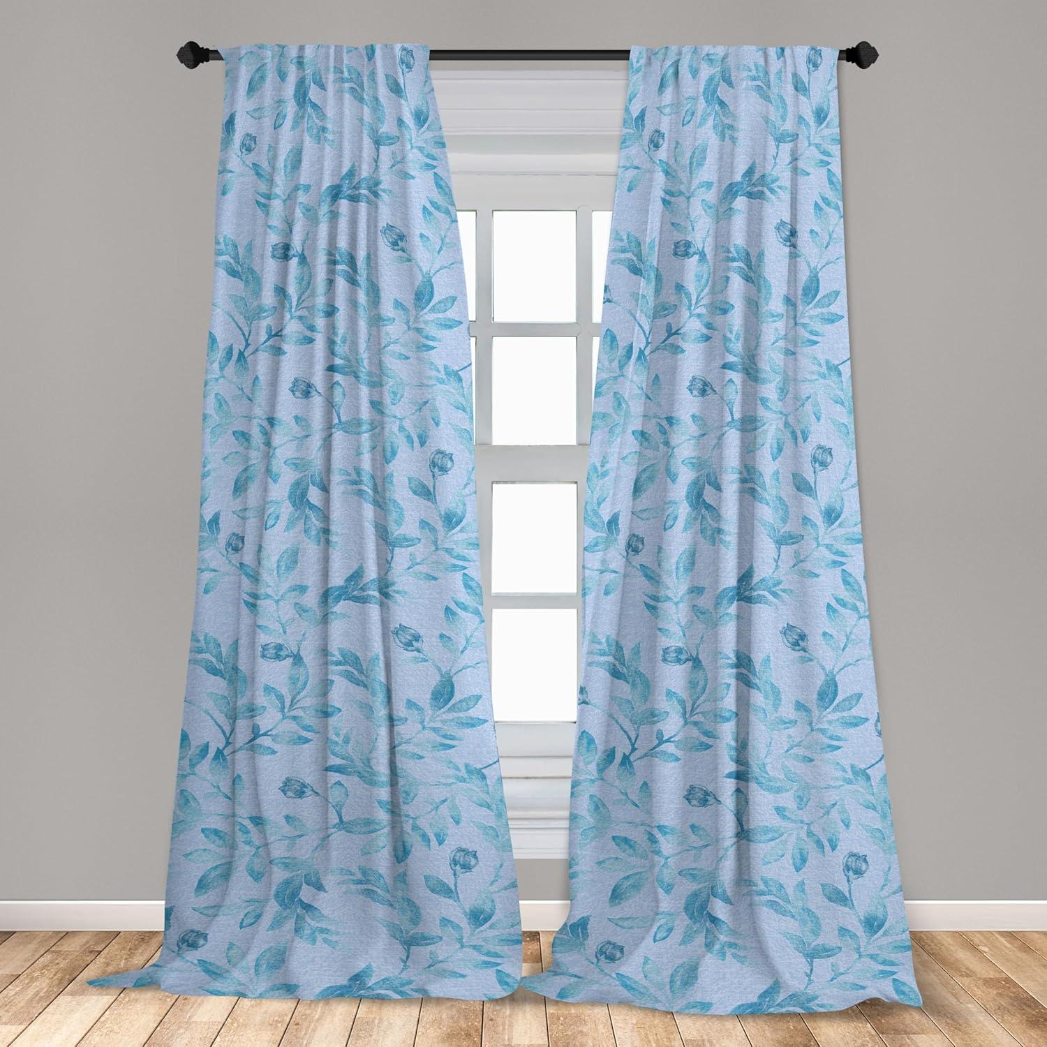 imageAmbesonne Ethnic Curtains Abstract Boho Vibe Oriental Rhombus Motifs Grunge Design with Neutral Colors Window Treatments 2 Panel Set for Living Room Bedroom Pair of 28 x 63 Seafoam PurpleblueCeil Blue Dark Seafoam