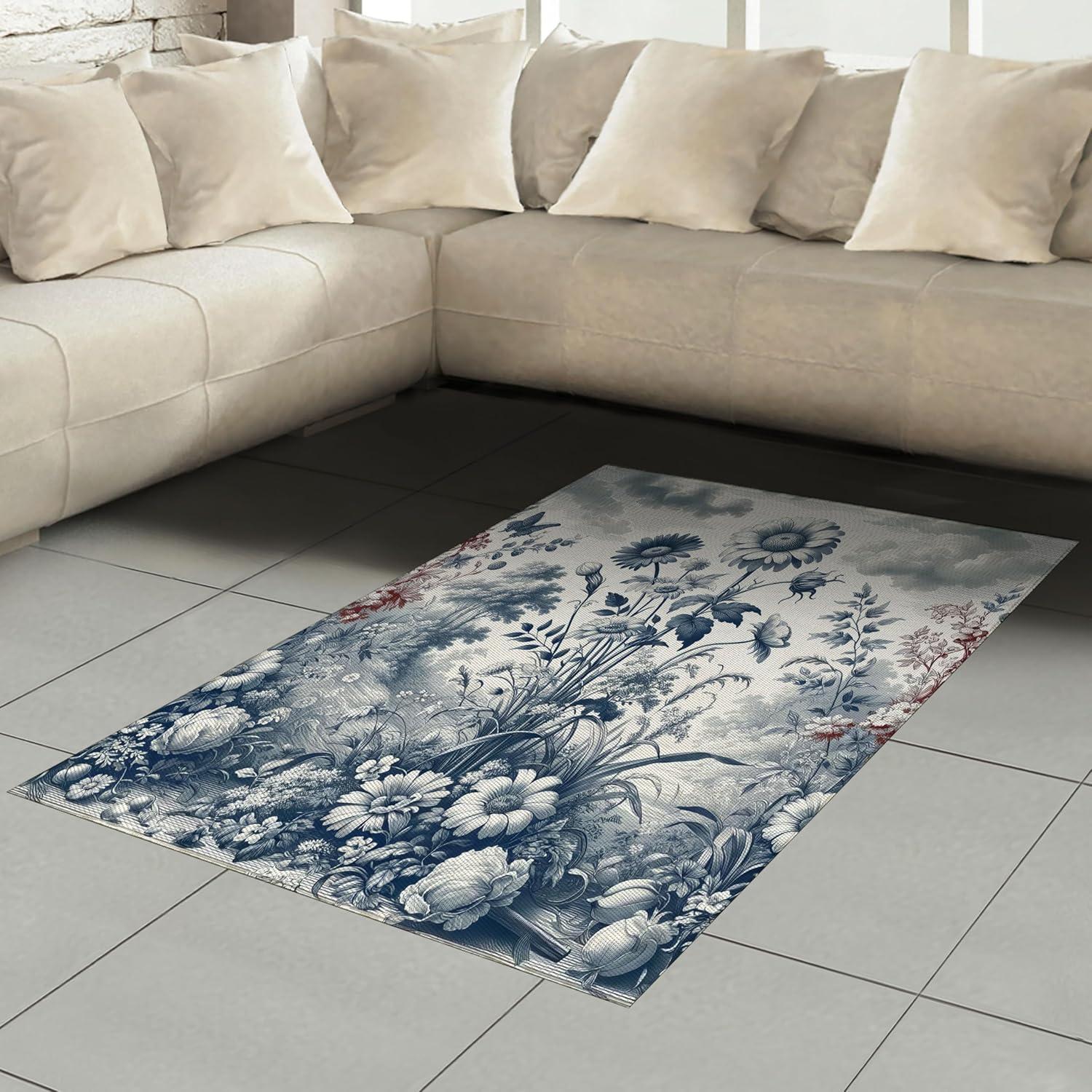 imageAmbesonne Eucalyptus Leaves Area Rug Gloomy Love of Nature on Neutral Watercolor Art Background Flat Woven Accent Rug for Living Room Bedroom Dining Room 2 6 x 5 Mustard and Reseda GreenSlate Blue and Burgundy