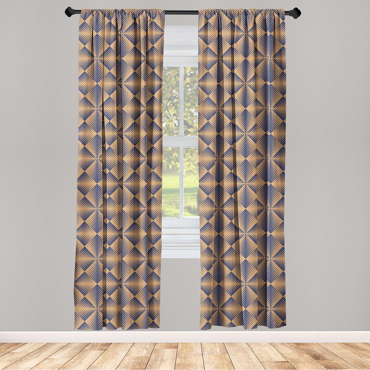 imageAmbesonne Floral Curtains Flower Branches Blossoming in Minimalist Design Neutral Botanical Window Treatments 2 Panel Set for Living Room Bedroom Pair of 28 x 84 Taupe Grey and Dark Blue GreyIndigo and Almond