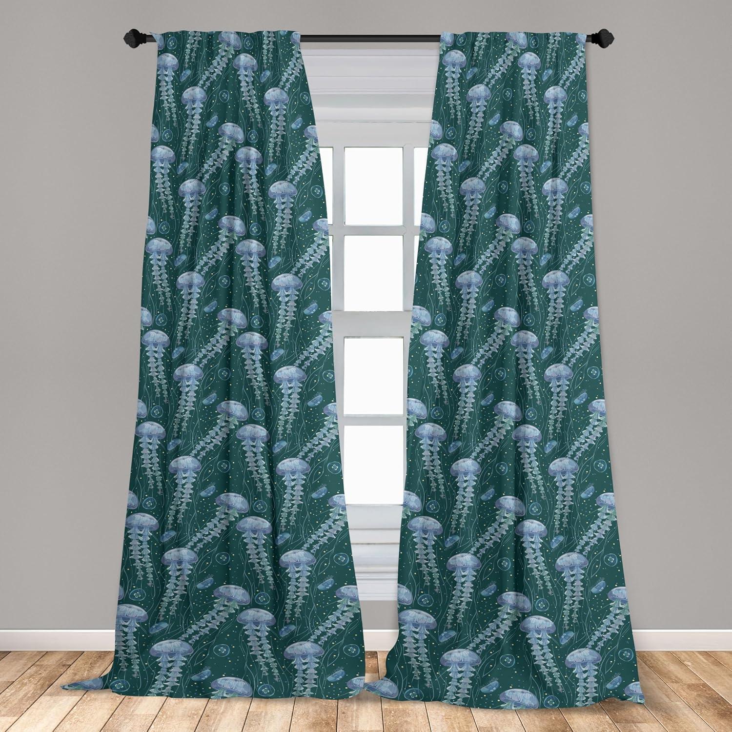 imageAmbesonne Floral Curtains Flower Branches Blossoming in Minimalist Design Neutral Botanical Window Treatments 2 Panel Set for Living Room Bedroom Pair of 28 x 84 Taupe Grey and Dark Blue GreyHunter Green and Ceil Blue