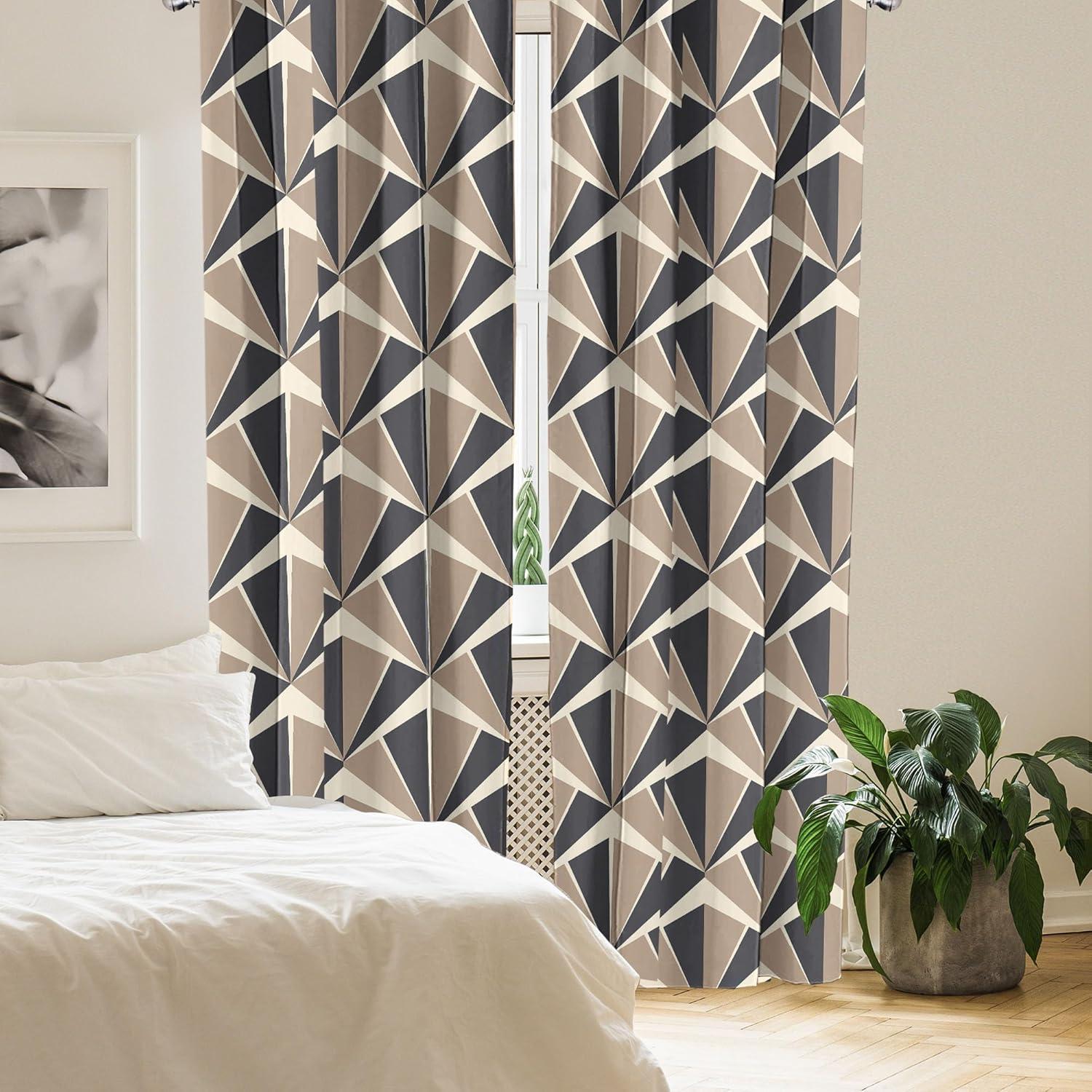 imageAmbesonne Floral Curtains Flower Branches Blossoming in Minimalist Design Neutral Botanical Window Treatments 2 Panel Set for Living Room Bedroom Pair of 28 x 84 Taupe Grey and Dark Blue GreyWarm Taupe and Dark Grey