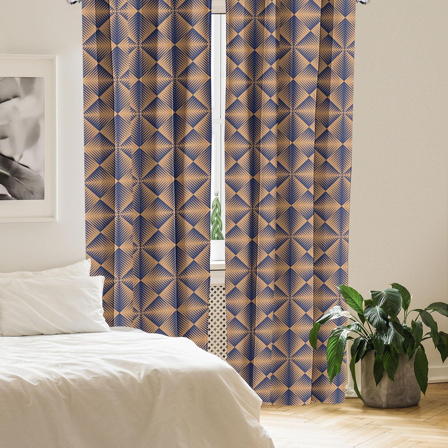 imageAmbesonne Floral Curtains Flower Branches Blossoming in Minimalist Design Neutral Botanical Window Treatments 2 Panel Set for Living Room Bedroom Pair of 28 x 84 Taupe Grey and Dark Blue GreyIndigo and Almond