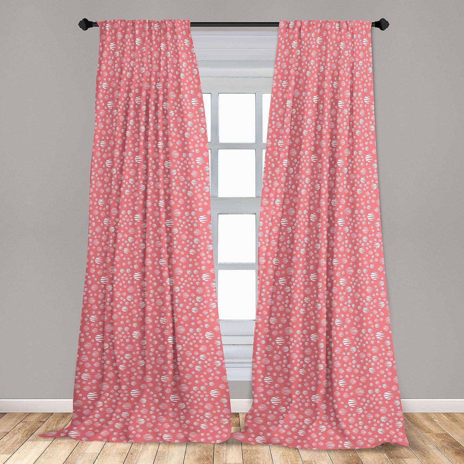 imageAmbesonne Floral Curtains Flower Branches Blossoming in Minimalist Design Neutral Botanical Window Treatments 2 Panel Set for Living Room Bedroom Pair of 28 x 84 Taupe Grey and Dark Blue GreyCoral and White