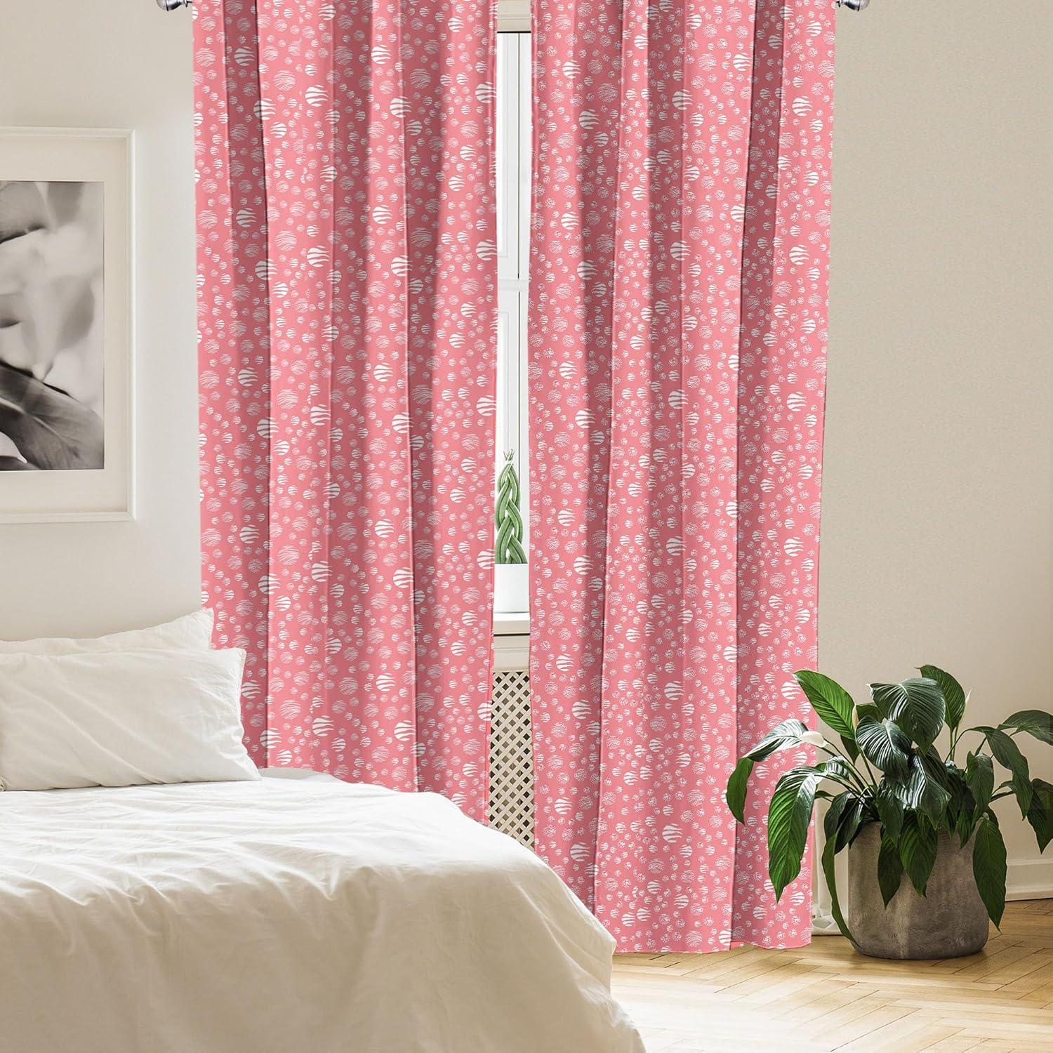imageAmbesonne Floral Curtains Flower Branches Blossoming in Minimalist Design Neutral Botanical Window Treatments 2 Panel Set for Living Room Bedroom Pair of 28 x 84 Taupe Grey and Dark Blue GreyCoral and White