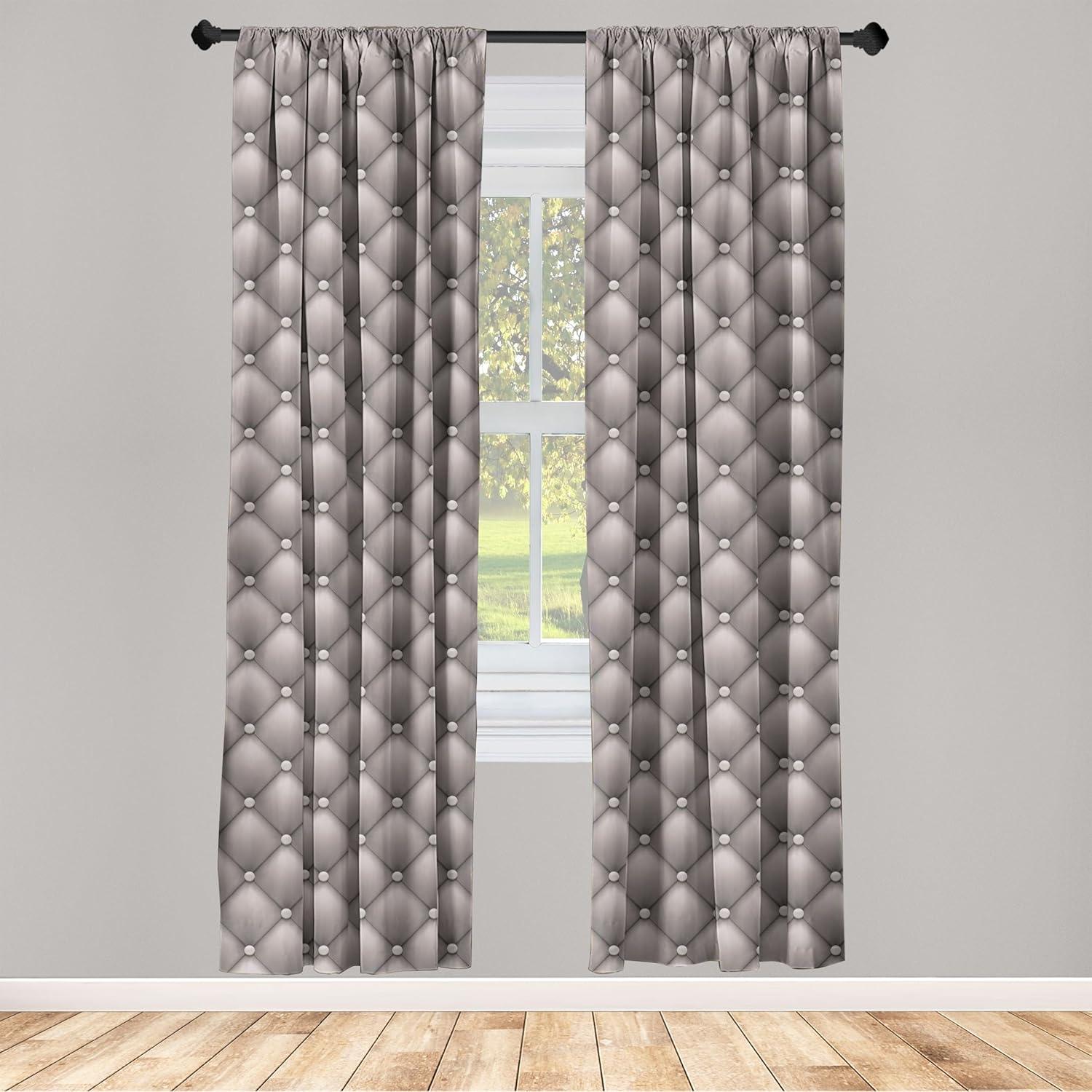 imageAmbesonne Floral Curtains Flower Branches Blossoming in Minimalist Design Neutral Botanical Window Treatments 2 Panel Set for Living Room Bedroom Pair of 28 x 84 Taupe Grey and Dark Blue GreyDimgray