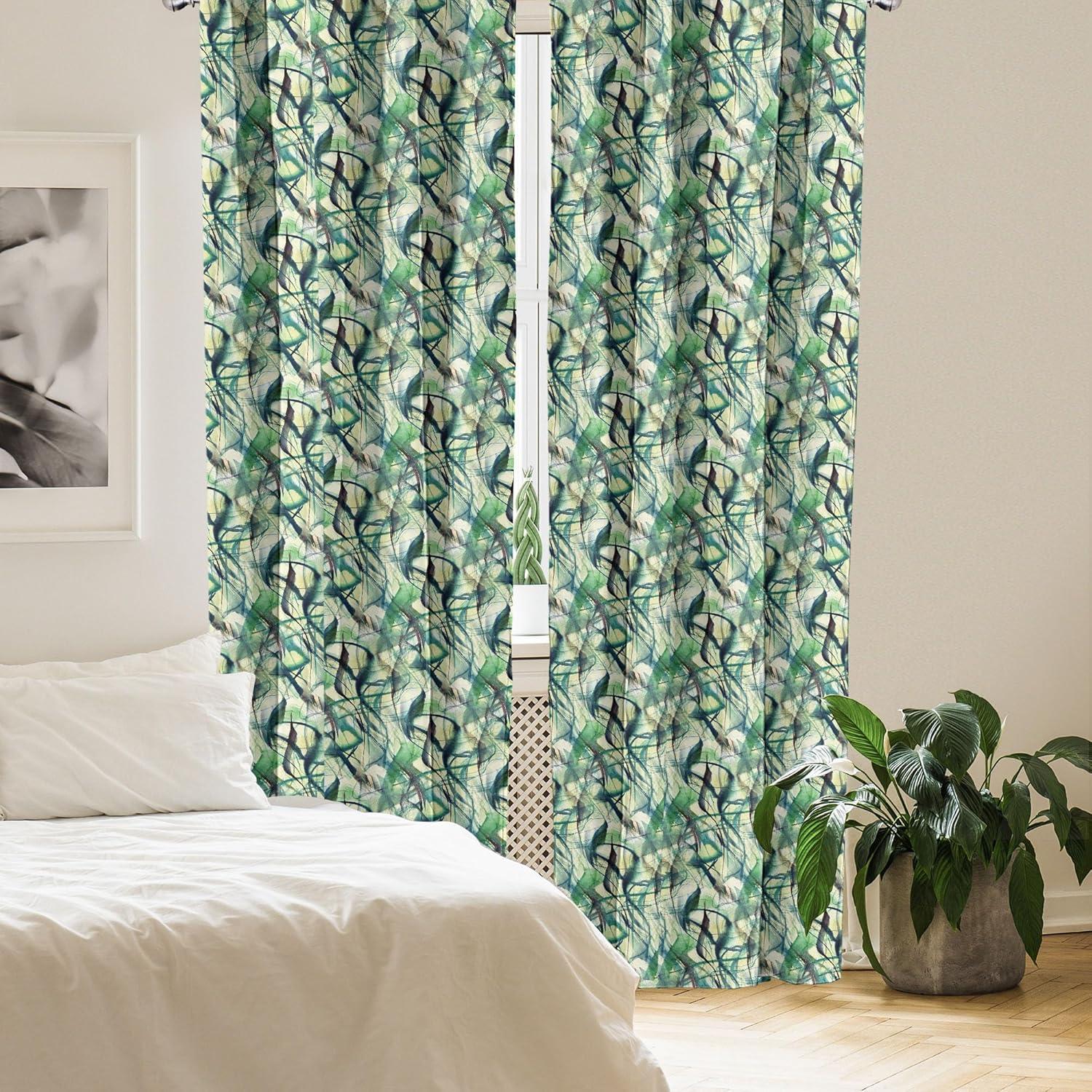 imageAmbesonne Floral Curtains Flower Branches Blossoming in Minimalist Design Neutral Botanical Window Treatments 2 Panel Set for Living Room Bedroom Pair of 28 x 84 Taupe Grey and Dark Blue GreyGreen Teal Pastel Green