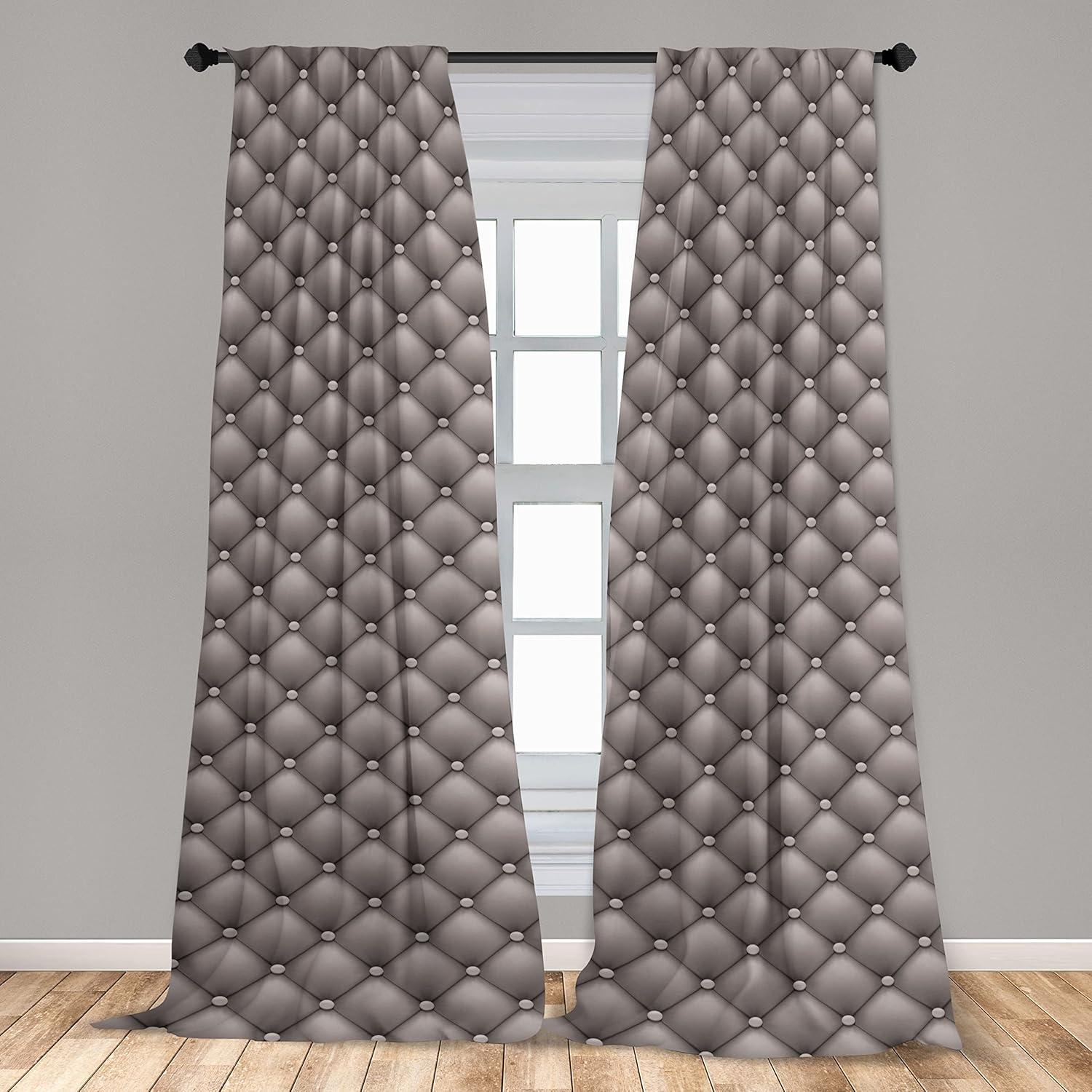imageAmbesonne Floral Curtains Flower Branches Blossoming in Minimalist Design Neutral Botanical Window Treatments 2 Panel Set for Living Room Bedroom Pair of 28 x 84 Taupe Grey and Dark Blue GreyDimgray