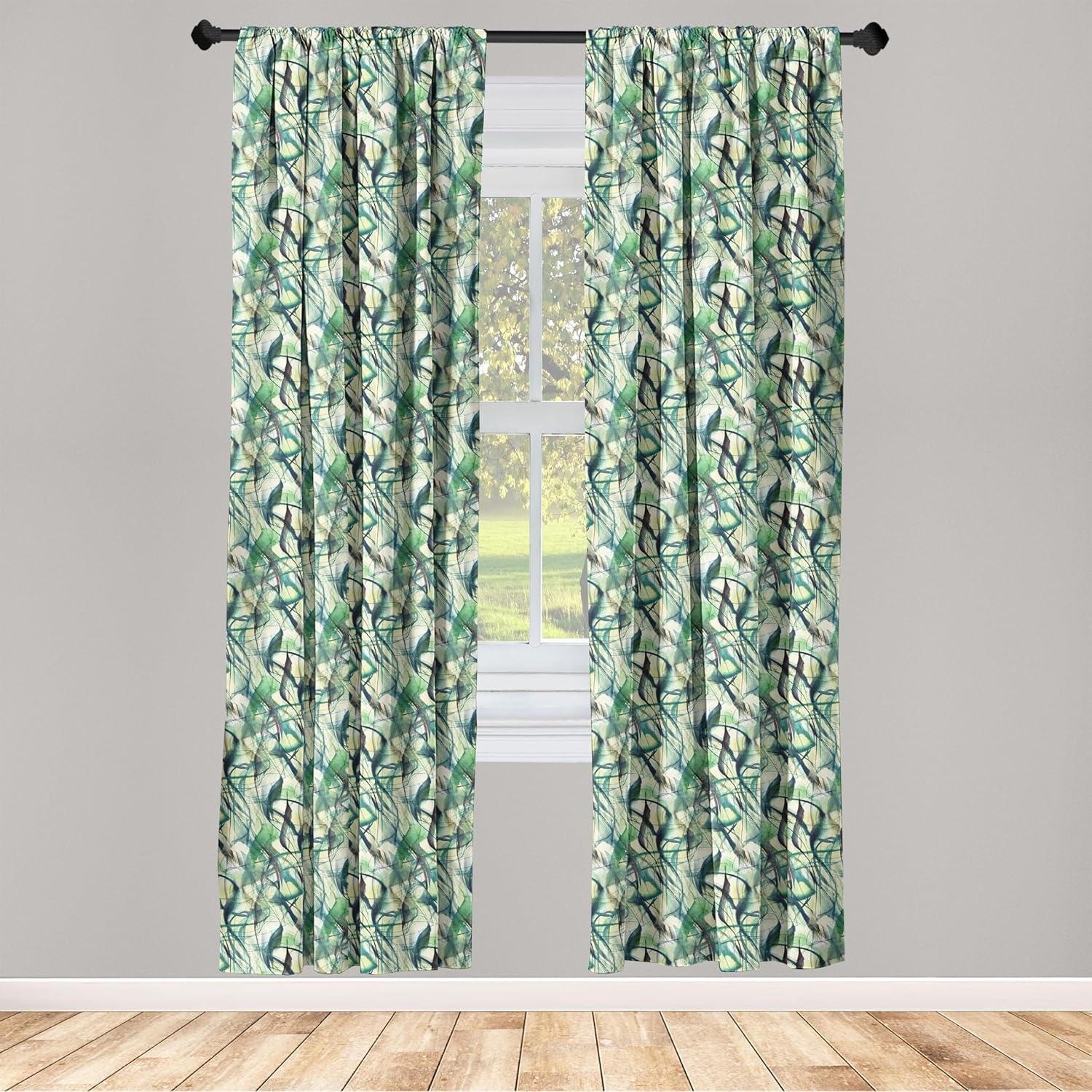 imageAmbesonne Floral Curtains Flower Branches Blossoming in Minimalist Design Neutral Botanical Window Treatments 2 Panel Set for Living Room Bedroom Pair of 28 x 84 Taupe Grey and Dark Blue GreyGreen Teal Pastel Green