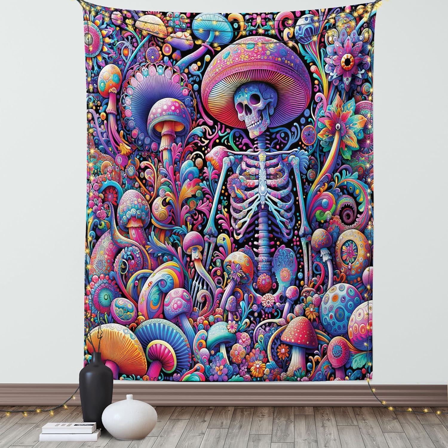imageAmbesonne Flower Tapestry Modern Lines Leafy Eucalyptus Pattern with Tender Sunflower and Peony Fabric Wall Hanging Decor for Bedroom Living Room Dorm 28 X 23 Grey Teal Laurel GreenMagenta Indigo Multicolor