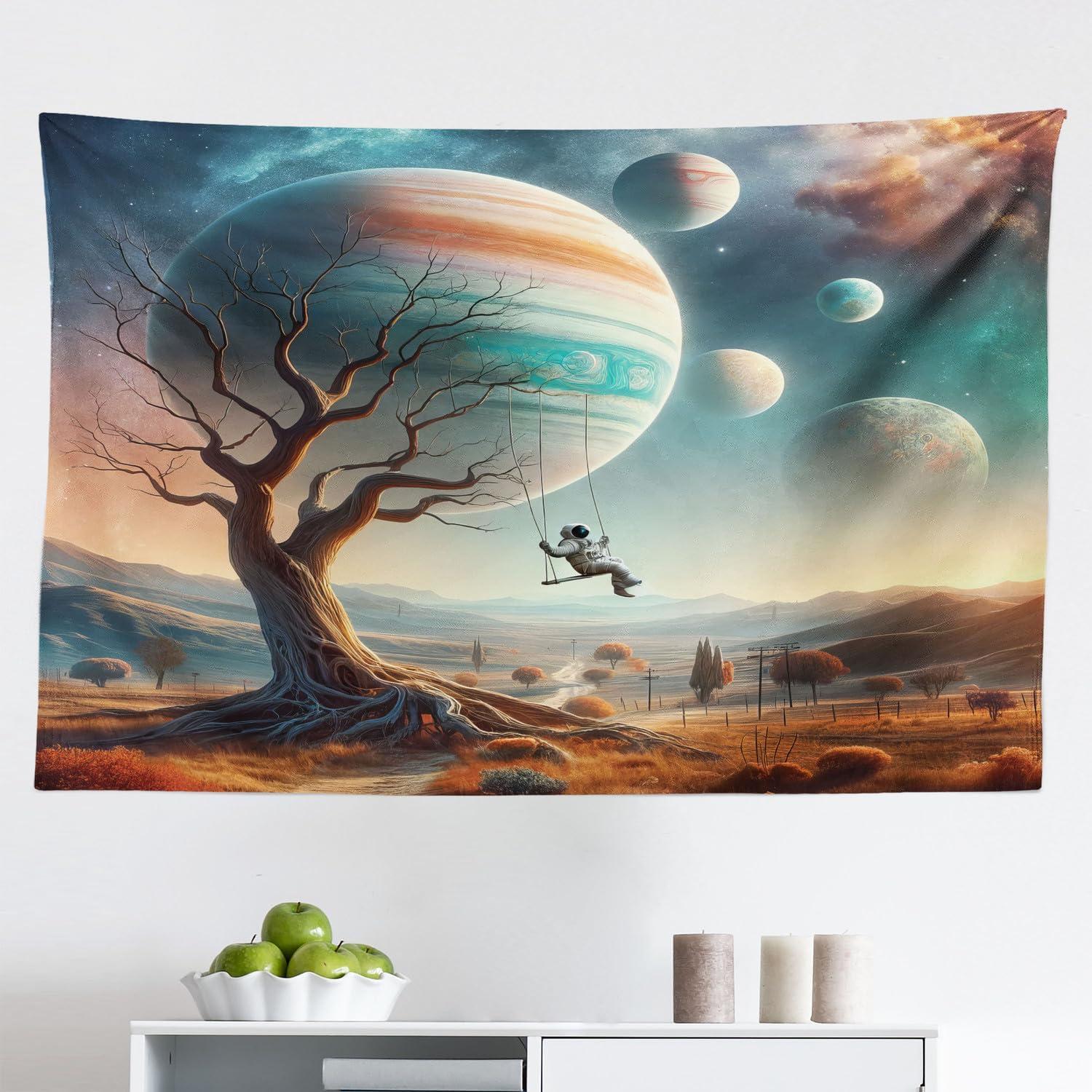 imageAmbesonne Flower Tapestry Modern Lines Leafy Eucalyptus Pattern with Tender Sunflower and Peony Fabric Wall Hanging Decor for Bedroom Living Room Dorm 28 X 23 Grey Teal Laurel GreenTeal Ginger