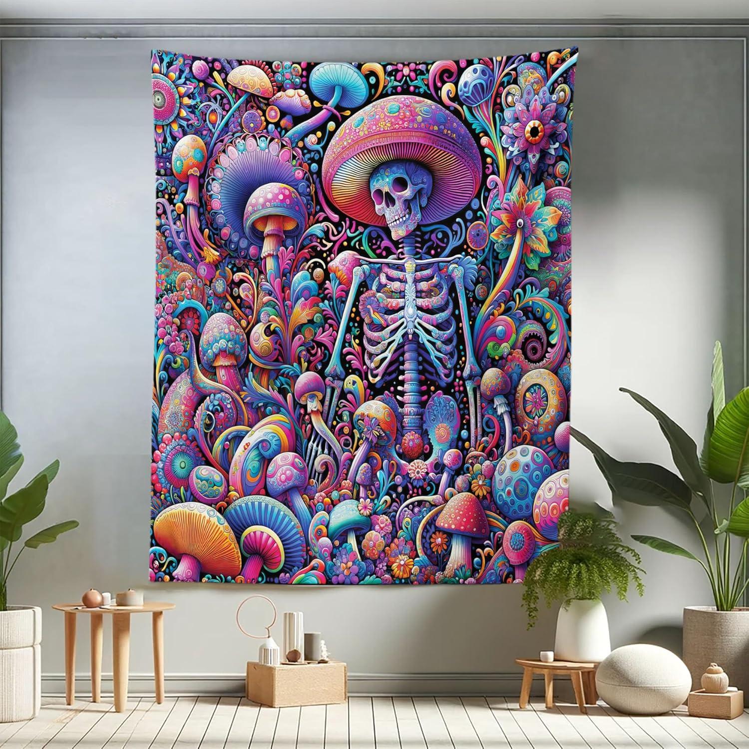 imageAmbesonne Flower Tapestry Modern Lines Leafy Eucalyptus Pattern with Tender Sunflower and Peony Fabric Wall Hanging Decor for Bedroom Living Room Dorm 28 X 23 Grey Teal Laurel GreenMagenta Indigo Multicolor