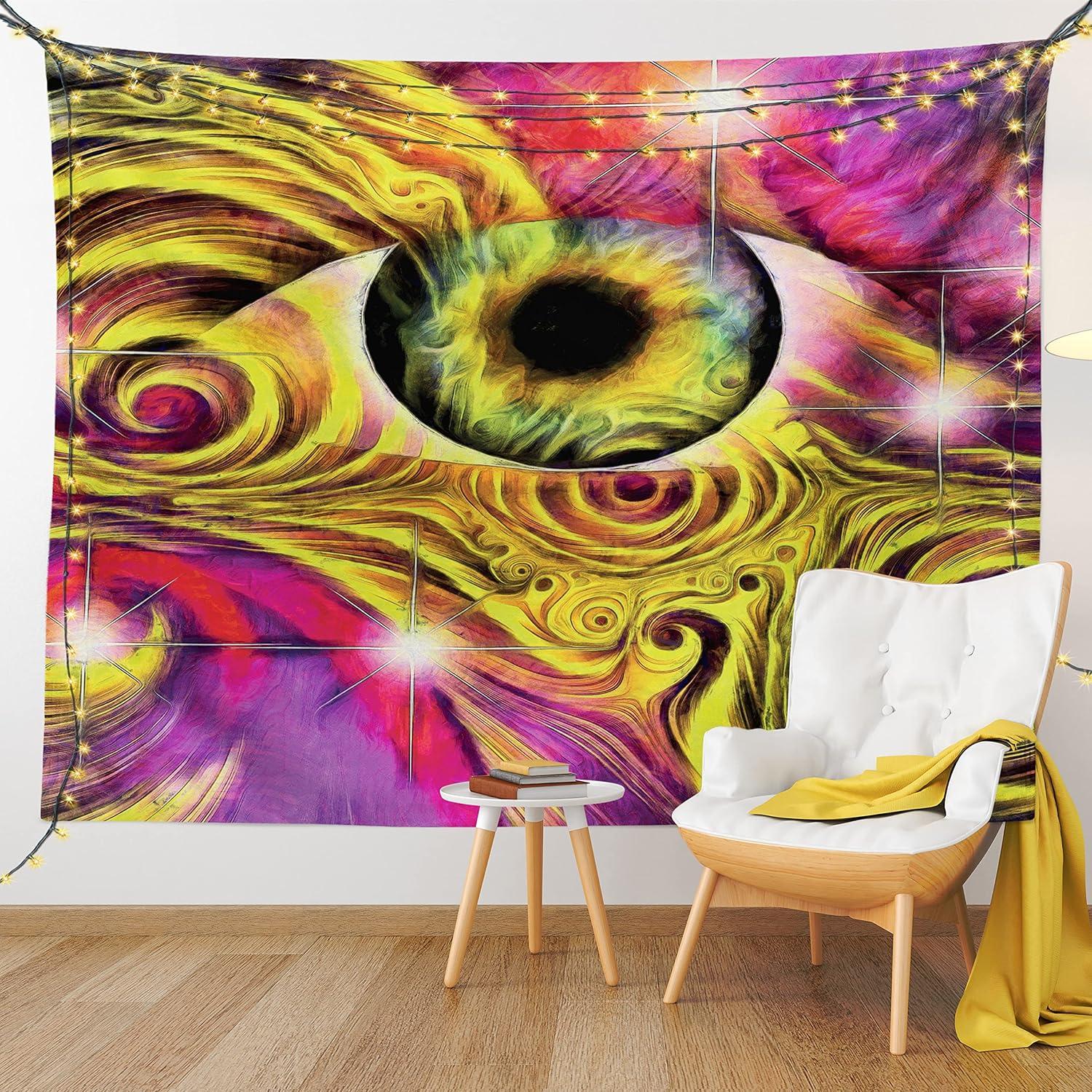 imageAmbesonne Flower Tapestry Modern Lines Leafy Eucalyptus Pattern with Tender Sunflower and Peony Fabric Wall Hanging Decor for Bedroom Living Room Dorm 28 X 23 Grey Teal Laurel GreenFuchsia Yellow