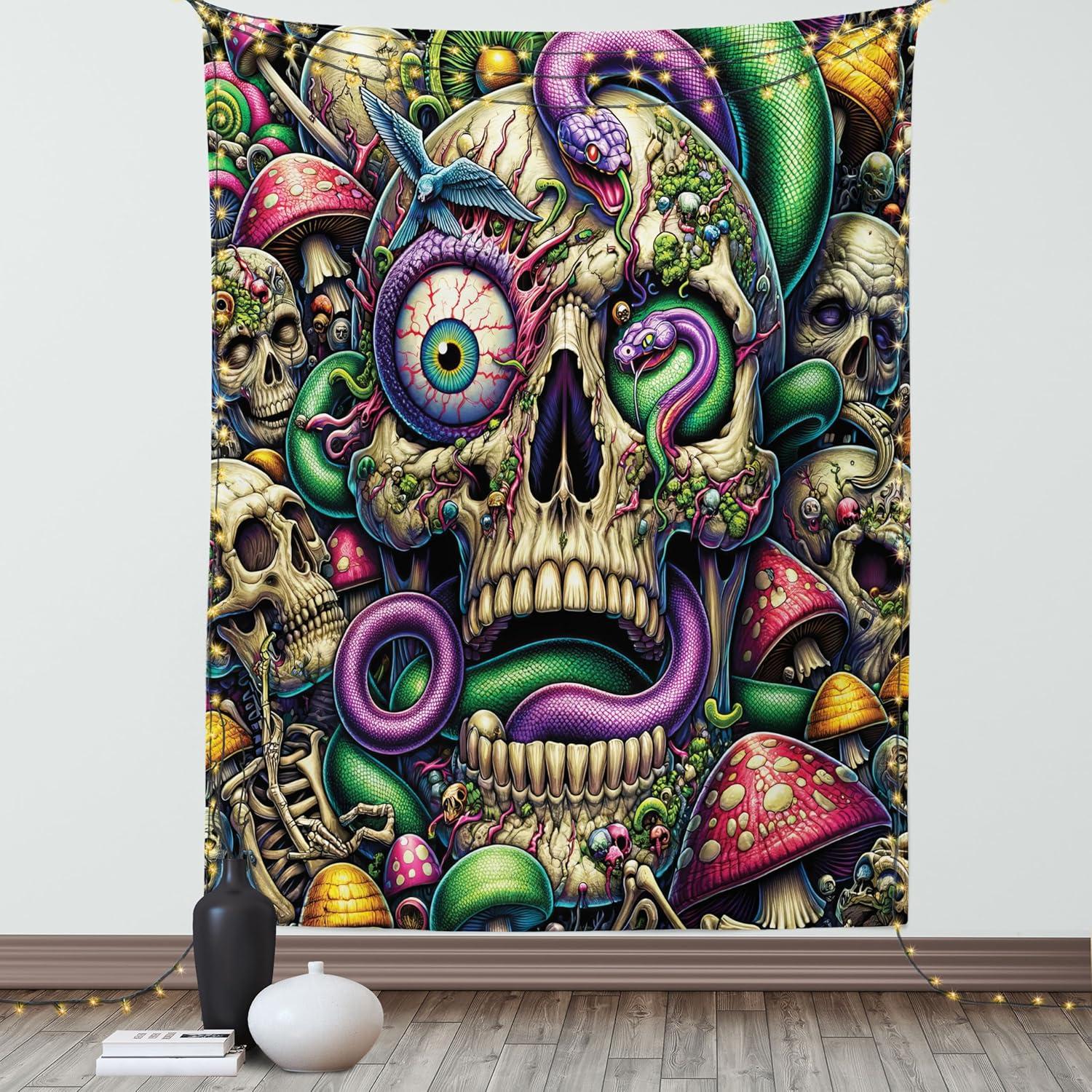 imageAmbesonne Flower Tapestry Modern Lines Leafy Eucalyptus Pattern with Tender Sunflower and Peony Fabric Wall Hanging Decor for Bedroom Living Room Dorm 28 X 23 Grey Teal Laurel GreenGreen Purple Pale Khaki