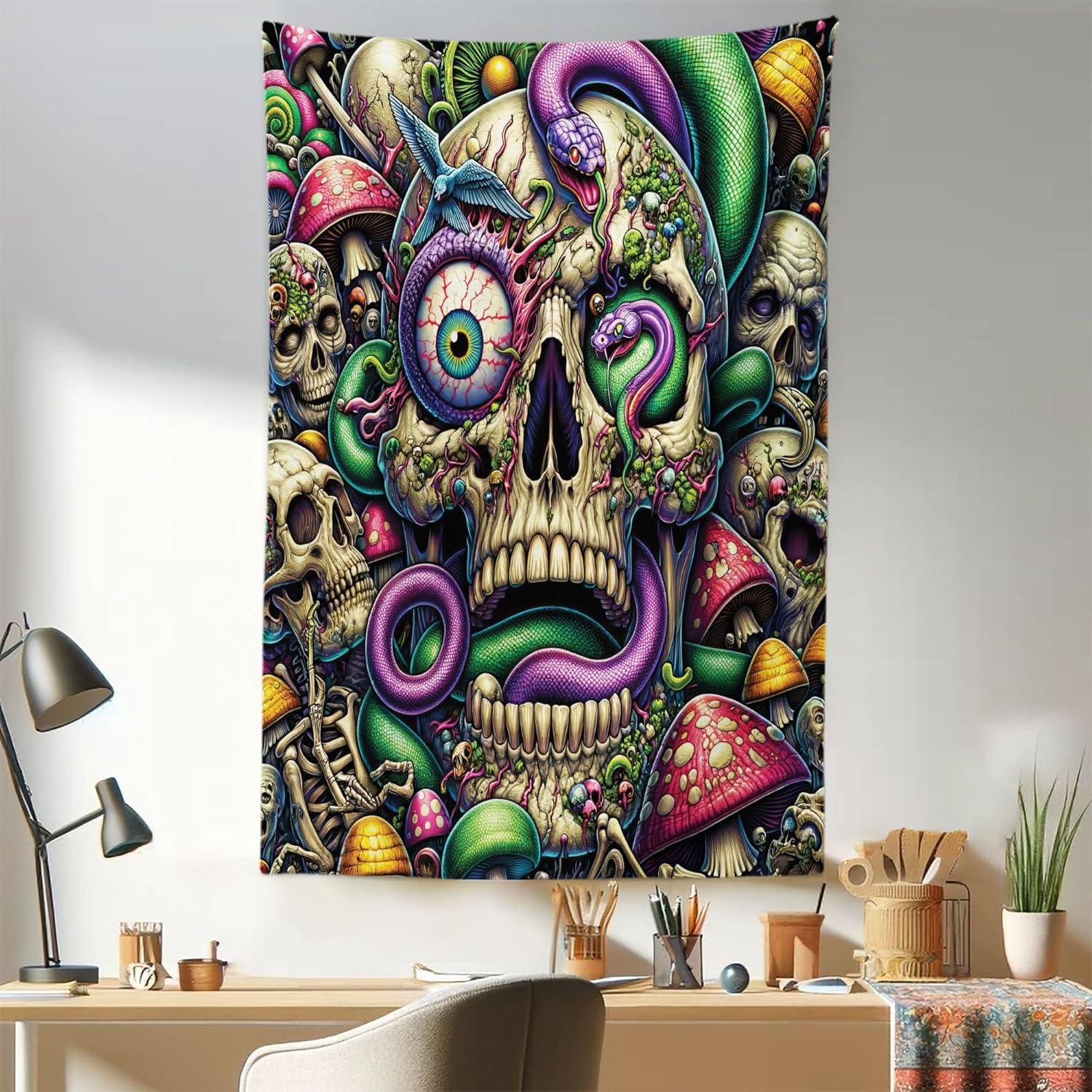 imageAmbesonne Flower Tapestry Modern Lines Leafy Eucalyptus Pattern with Tender Sunflower and Peony Fabric Wall Hanging Decor for Bedroom Living Room Dorm 28 X 23 Grey Teal Laurel GreenGreen Purple Pale Khaki