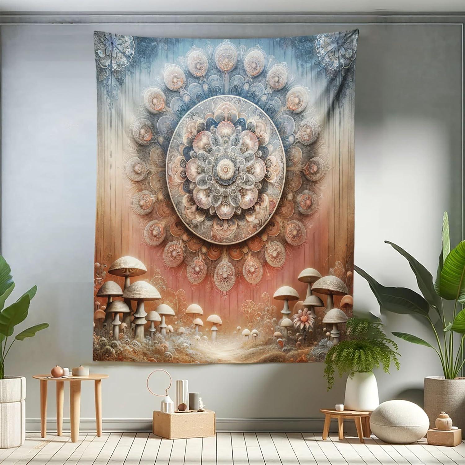 imageAmbesonne Flower Tapestry Modern Lines Leafy Eucalyptus Pattern with Tender Sunflower and Peony Fabric Wall Hanging Decor for Bedroom Living Room Dorm 28 X 23 Grey Teal Laurel GreenPale Ruby Blue Grey Ecru