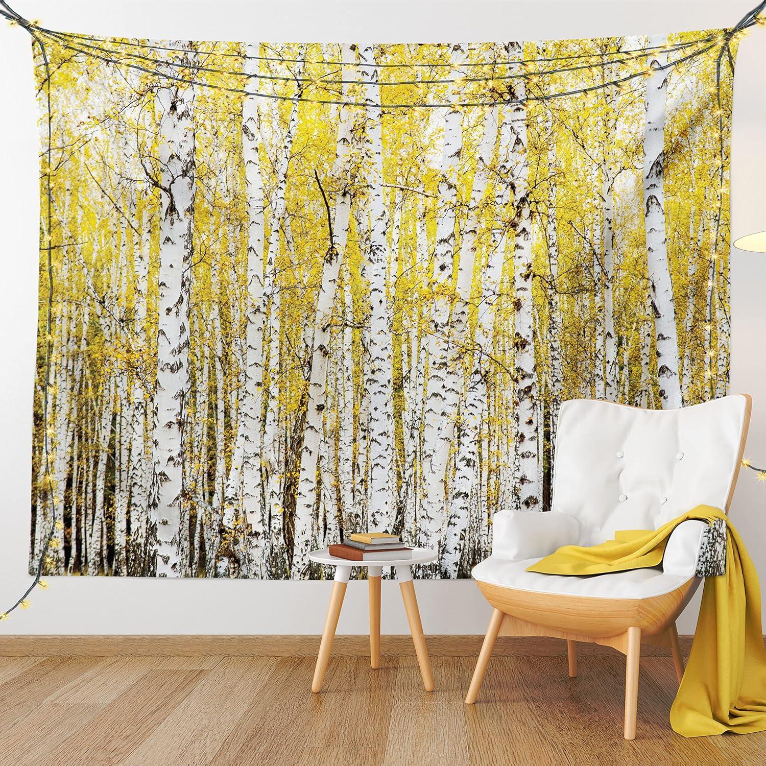imageAmbesonne Flower Tapestry Modern Lines Leafy Eucalyptus Pattern with Tender Sunflower and Peony Fabric Wall Hanging Decor for Bedroom Living Room Dorm 28 X 23 Grey Teal Laurel GreenYellow Grey