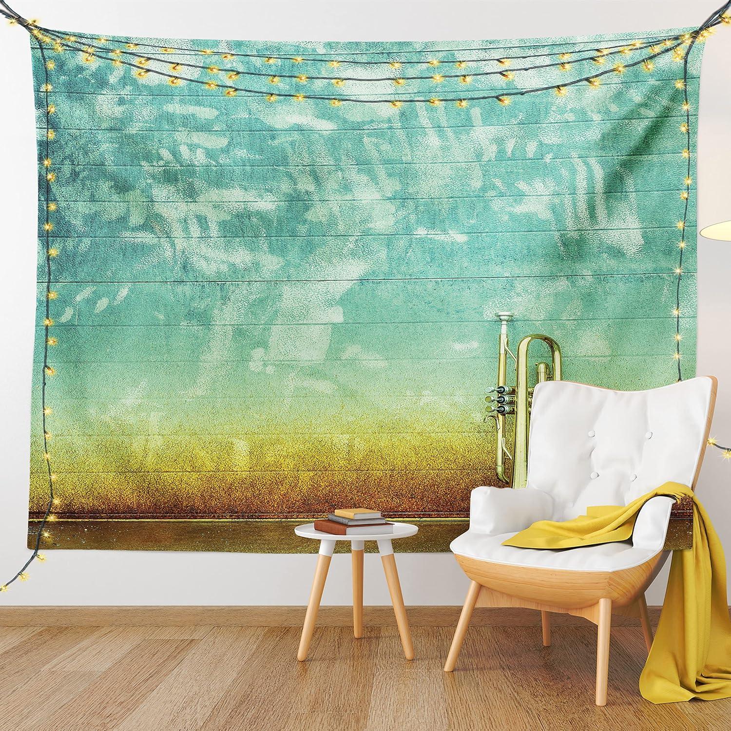 imageAmbesonne Flower Tapestry Modern Lines Leafy Eucalyptus Pattern with Tender Sunflower and Peony Fabric Wall Hanging Decor for Bedroom Living Room Dorm 28 X 23 Grey Teal Laurel GreenSea Green Brown