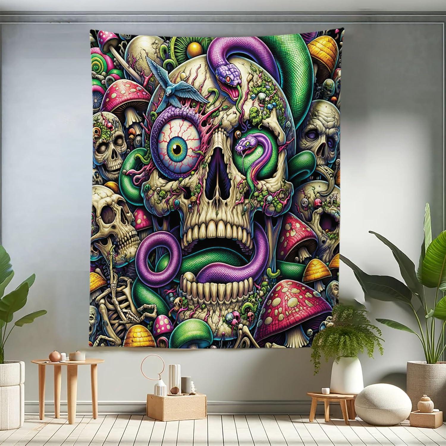 imageAmbesonne Flower Tapestry Modern Lines Leafy Eucalyptus Pattern with Tender Sunflower and Peony Fabric Wall Hanging Decor for Bedroom Living Room Dorm 28 X 23 Grey Teal Laurel GreenGreen Purple Pale Khaki