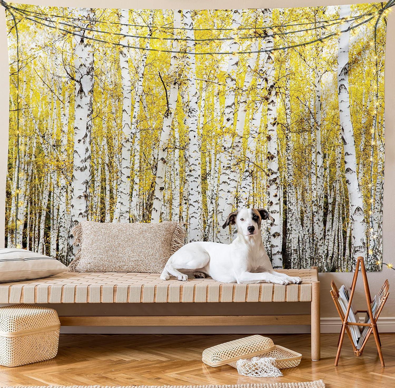 imageAmbesonne Flower Tapestry Modern Lines Leafy Eucalyptus Pattern with Tender Sunflower and Peony Fabric Wall Hanging Decor for Bedroom Living Room Dorm 28 X 23 Grey Teal Laurel GreenYellow Grey