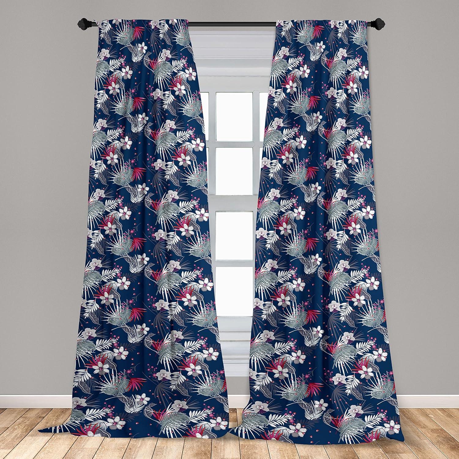 imageAmbesonne Garden Scene Curtains Autumn Vibes Romantic Themed Monochrome Daisy Pattern Neutral Art Window Treatments 2 Panel Set for Living Room Bedroom Pair of 28 x 95 Charcoal Grey EggshellDark Pink Dark Lavender