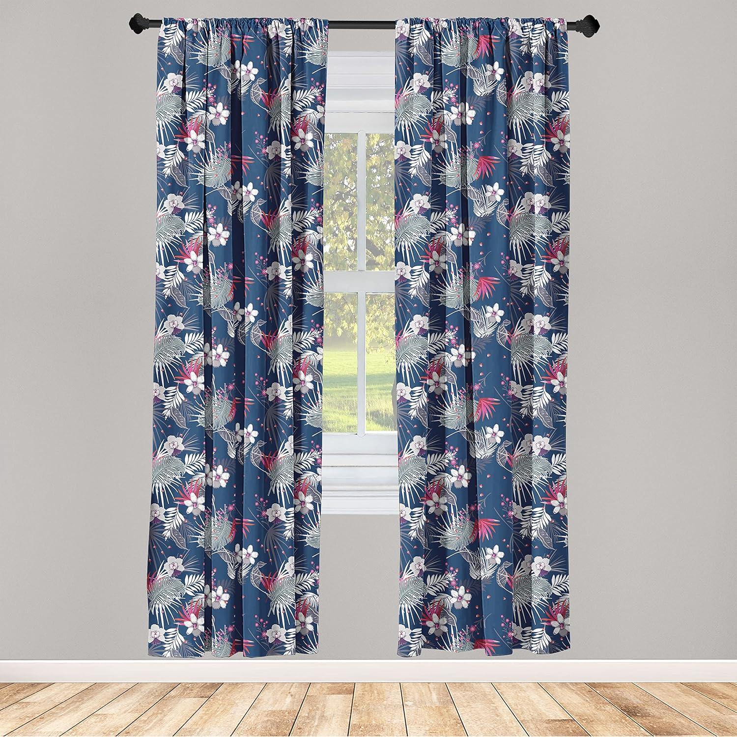 imageAmbesonne Garden Scene Curtains Autumn Vibes Romantic Themed Monochrome Daisy Pattern Neutral Art Window Treatments 2 Panel Set for Living Room Bedroom Pair of 28 x 95 Charcoal Grey EggshellDark Pink Dark Lavender