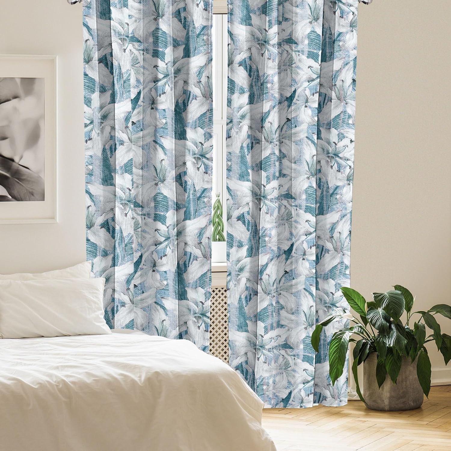 imageAmbesonne Garden Scene Curtains Soft Tones Flowers Boho Pattern Springtime Inspired Neutral Art Window Treatments 2 Panel Set for Living Room Bedroom Pair of 28 x 95 Lavender Blue Warm TaupeTeal Off White and Pale Grey