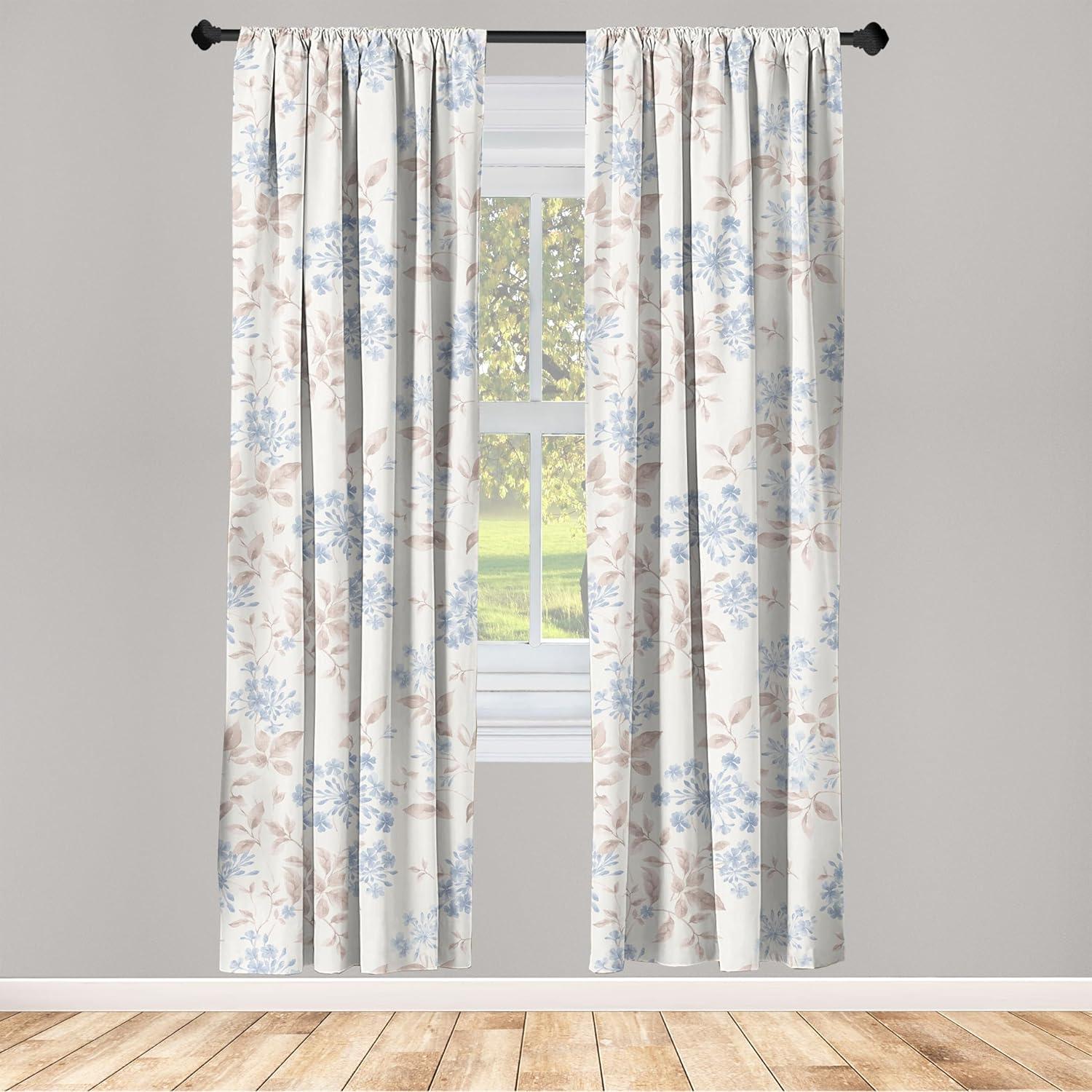 imageAmbesonne Garden Scene Curtains Soft Tones Flowers Boho Pattern Springtime Inspired Neutral Art Window Treatments 2 Panel Set for Living Room Bedroom Pair of 28 x 95 Lavender Blue Warm TaupeLavender Blue Warm Taupe