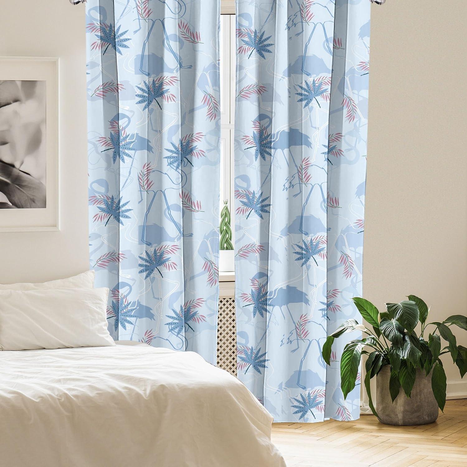 imageAmbesonne Garden Scene Curtains Soft Tones Flowers Boho Pattern Springtime Inspired Neutral Art Window Treatments 2 Panel Set for Living Room Bedroom Pair of 28 x 95 Lavender Blue Warm TaupePale Blue Ceil Blue Pink