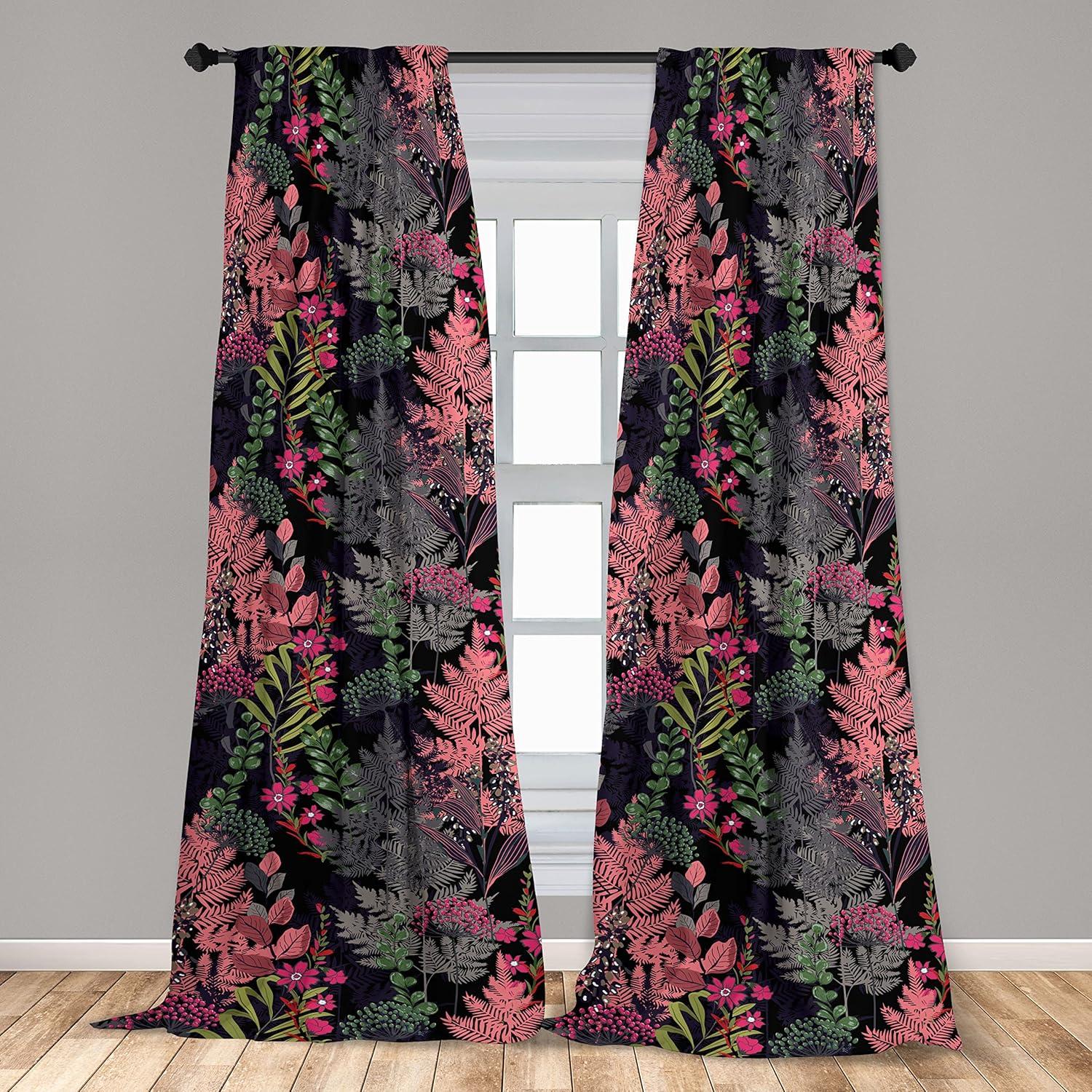 imageAmbesonne Garden Scene Curtains Soft Tones Flowers Boho Pattern Springtime Inspired Neutral Art Window Treatments 2 Panel Set for Living Room Bedroom Pair of 28 x 95 Lavender Blue Warm TaupePastel Pink and Charcoal Grey