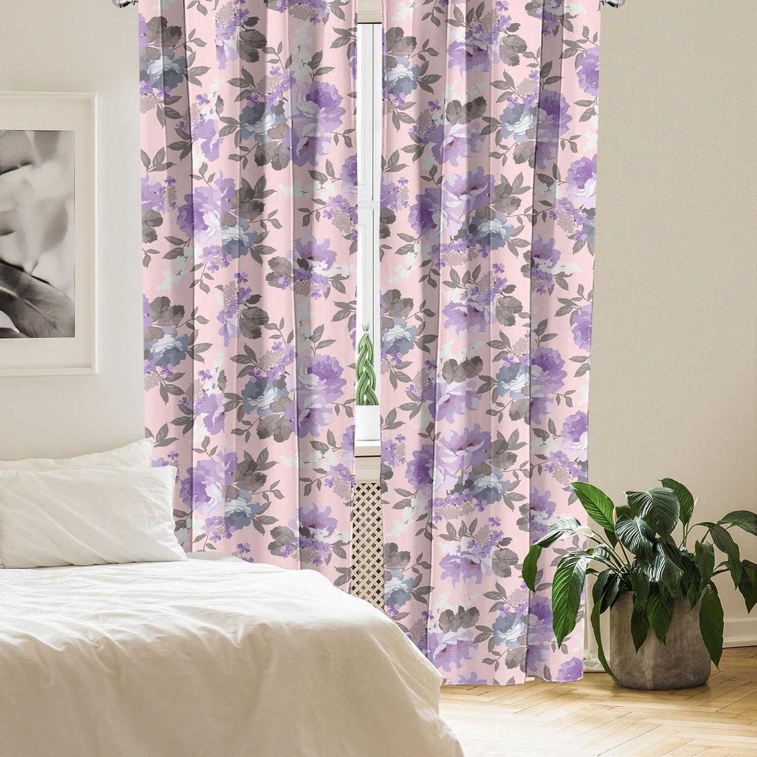 imageAmbesonne Garden Scene Curtains Soft Tones Flowers Boho Pattern Springtime Inspired Neutral Art Window Treatments 2 Panel Set for Living Room Bedroom Pair of 28 x 95 Lavender Blue Warm TaupeBlush Lavender