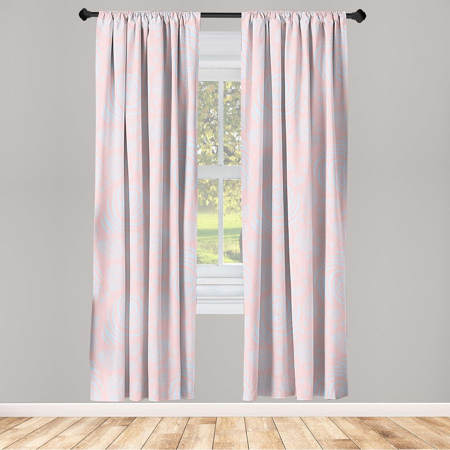 imageAmbesonne Garden Scene Curtains Soft Tones Flowers Boho Pattern Springtime Inspired Neutral Art Window Treatments 2 Panel Set for Living Room Bedroom Pair of 28 x 95 Lavender Blue Warm TaupePale Pink and Pale Azure Blue