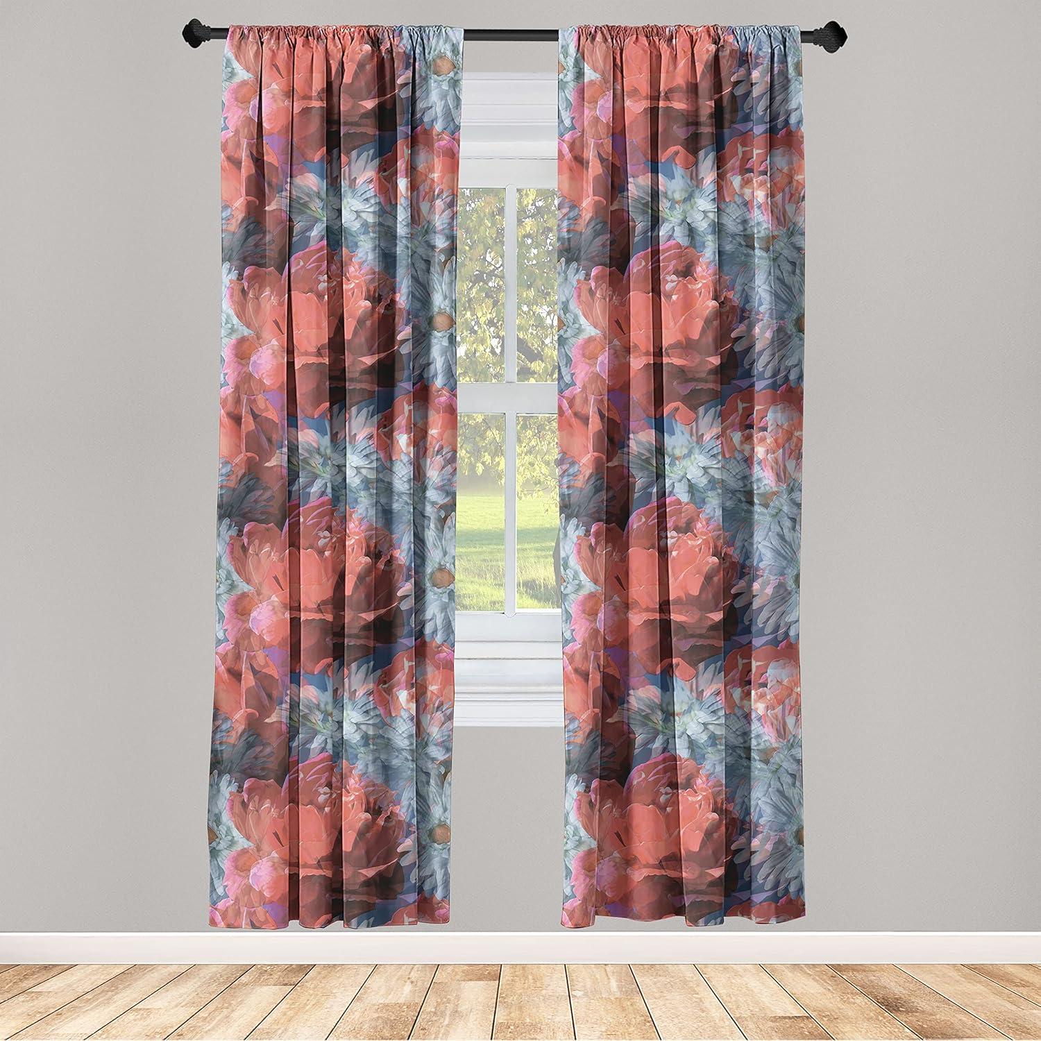 imageAmbesonne Garden Scene Curtains Soft Tones Flowers Boho Pattern Springtime Inspired Neutral Art Window Treatments 2 Panel Set for Living Room Bedroom Pair of 28 x 95 Lavender Blue Warm TaupeDark Coral Almond Green