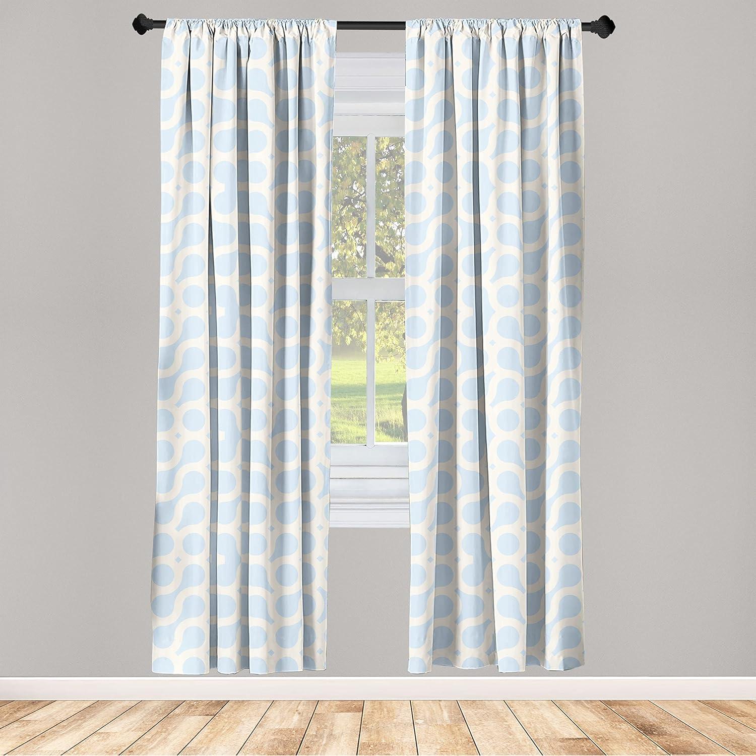 imageAmbesonne Garden Scene Curtains Soft Tones Flowers Boho Pattern Springtime Inspired Neutral Art Window Treatments 2 Panel Set for Living Room Bedroom Pair of 28 x 95 Lavender Blue Warm TaupePale Azure Blue and Champagne