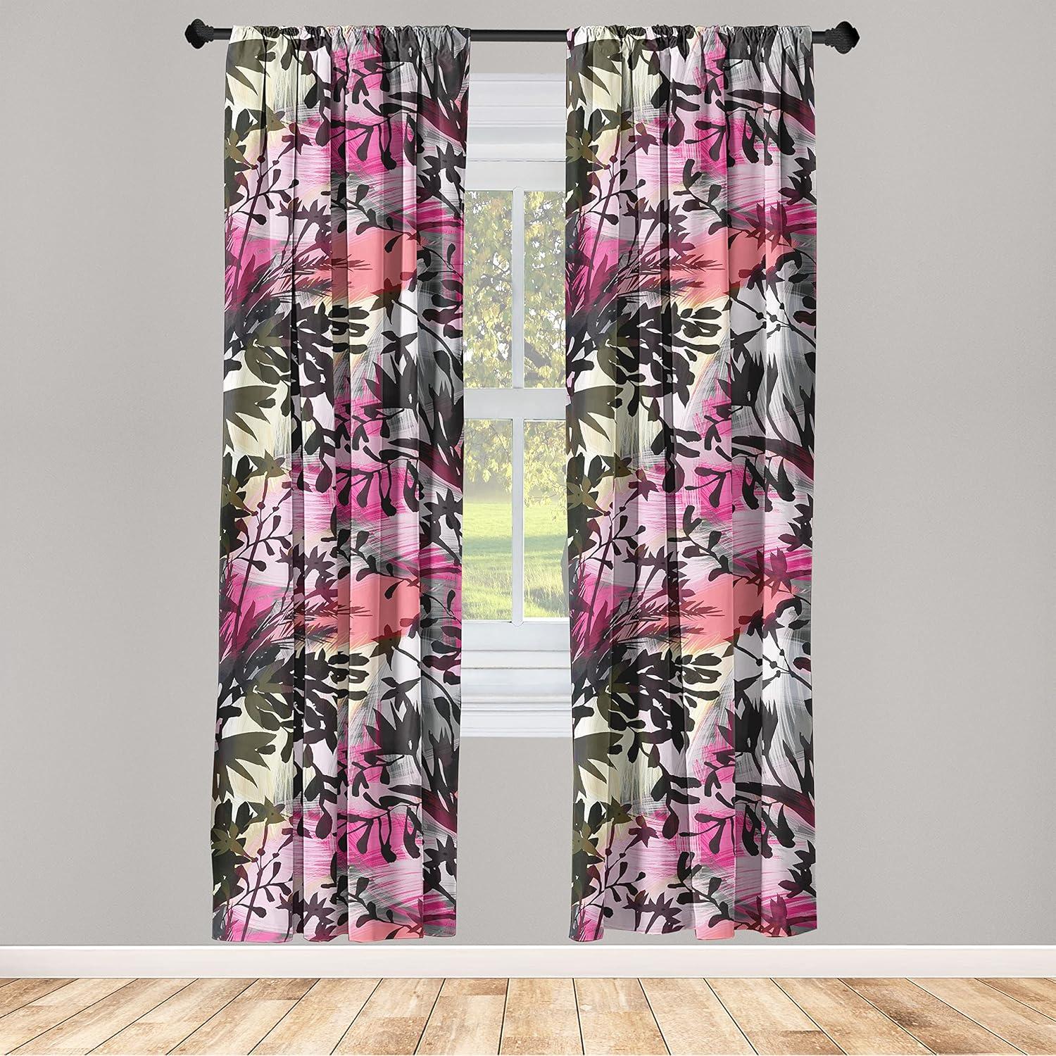 imageAmbesonne Garden Scene Curtains Soft Tones Flowers Boho Pattern Springtime Inspired Neutral Art Window Treatments 2 Panel Set for Living Room Bedroom Pair of 28 x 95 Lavender Blue Warm TaupeHot Pink Hunter Green