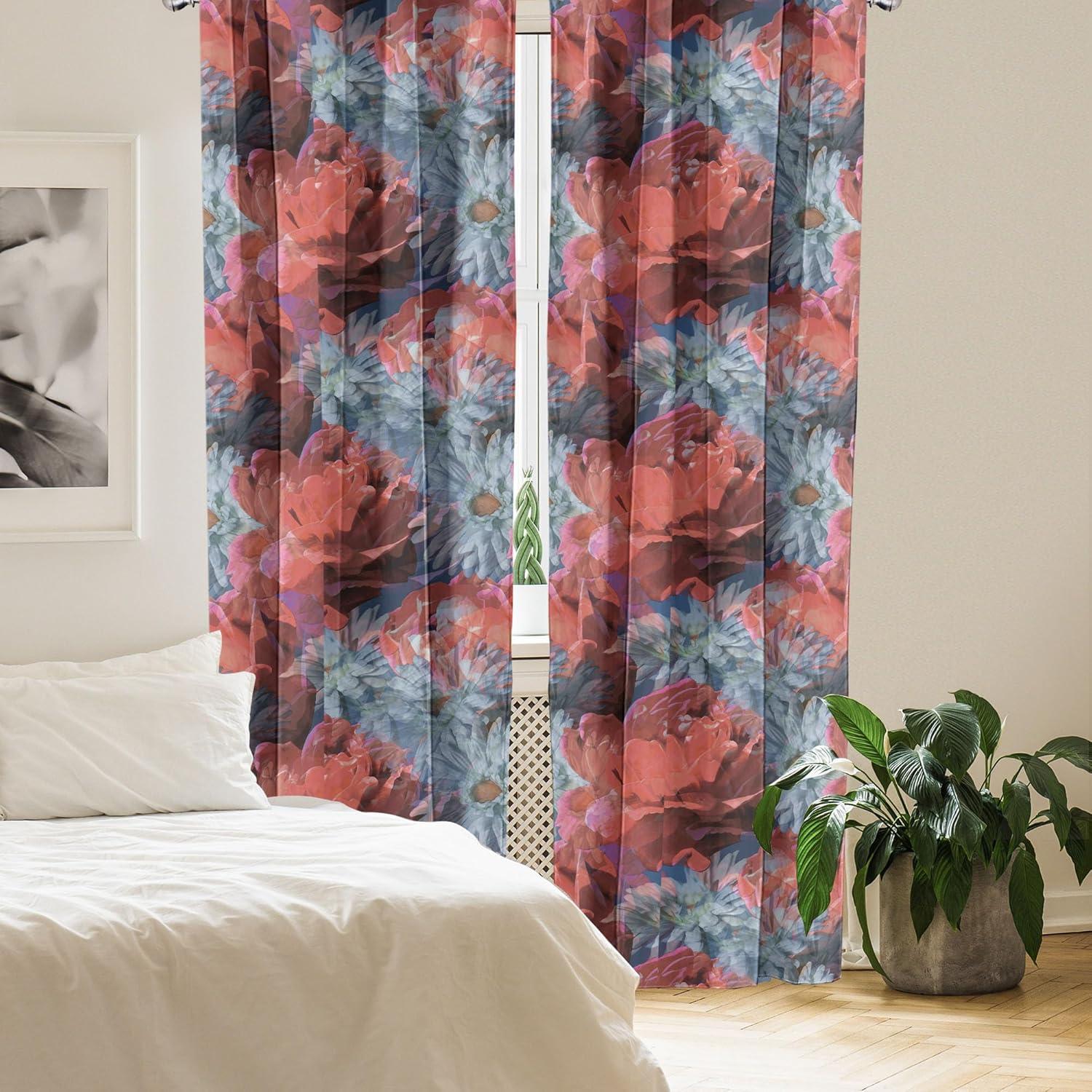 imageAmbesonne Garden Scene Curtains Soft Tones Flowers Boho Pattern Springtime Inspired Neutral Art Window Treatments 2 Panel Set for Living Room Bedroom Pair of 28 x 95 Lavender Blue Warm TaupeDark Coral Almond Green