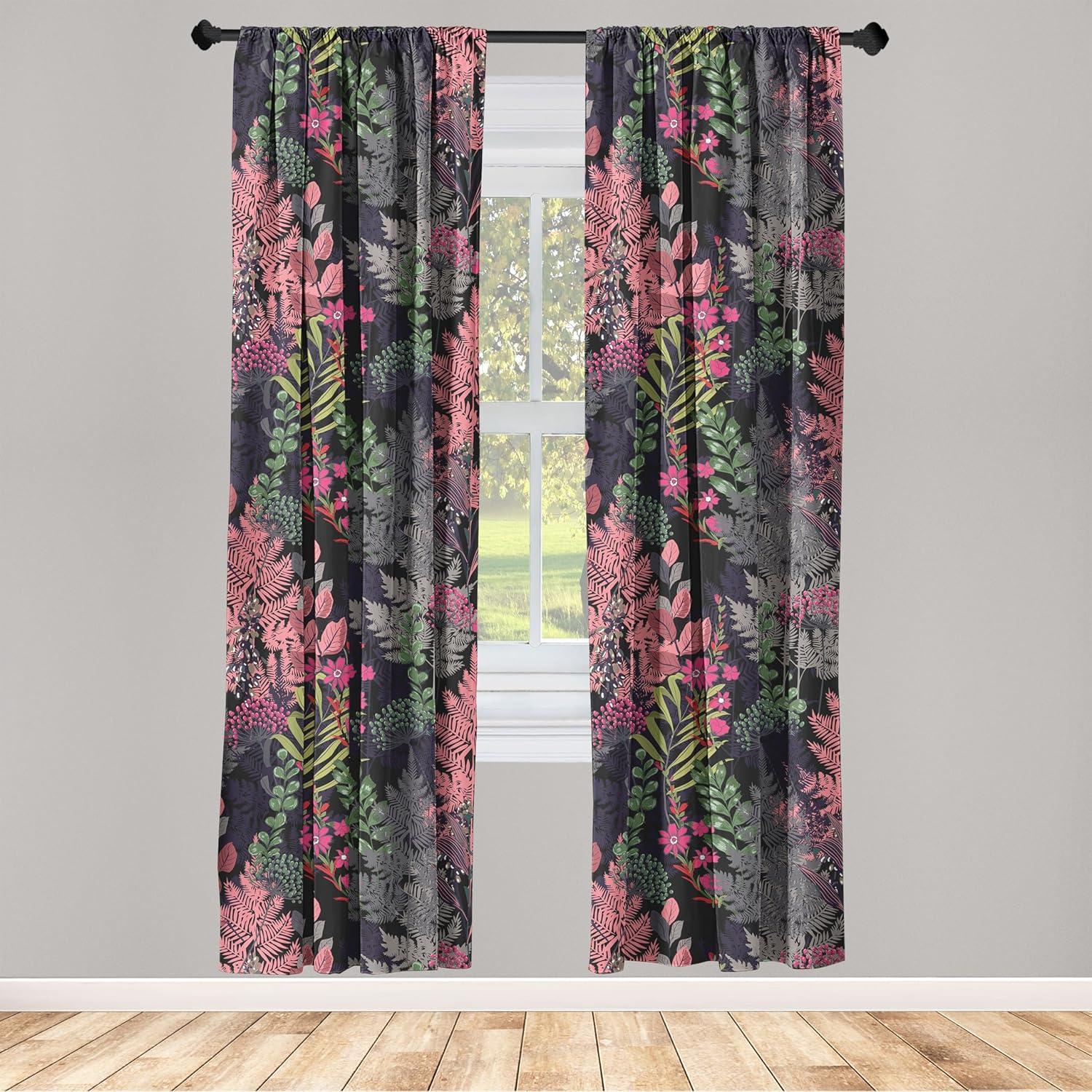 imageAmbesonne Garden Scene Curtains Soft Tones Flowers Boho Pattern Springtime Inspired Neutral Art Window Treatments 2 Panel Set for Living Room Bedroom Pair of 28 x 95 Lavender Blue Warm TaupePastel Pink and Charcoal Grey