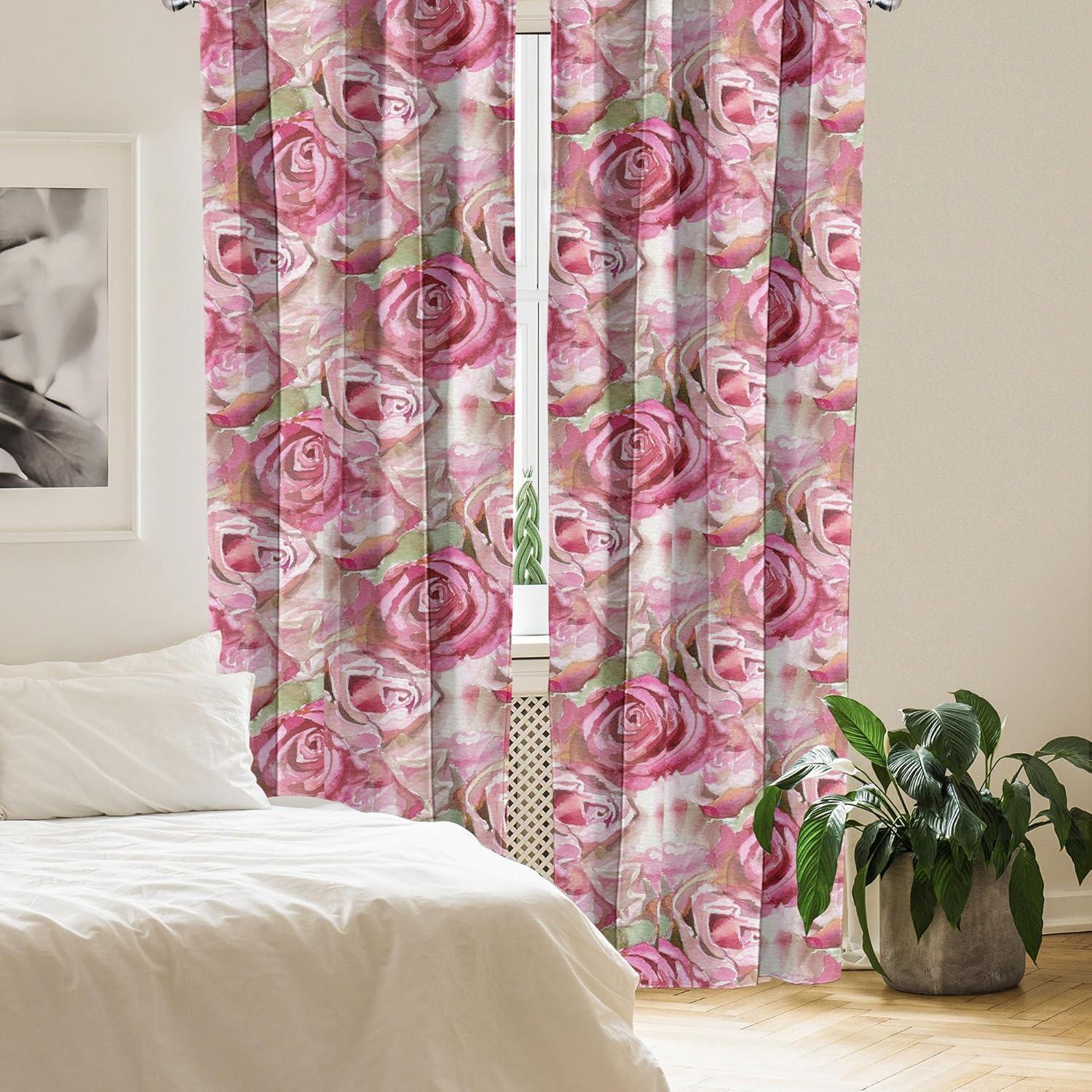 imageAmbesonne Garden Scene Curtains Soft Tones Flowers Boho Pattern Springtime Inspired Neutral Art Window Treatments 2 Panel Set for Living Room Bedroom Pair of 28 x 95 Lavender Blue Warm TaupeRose Pistachio Green