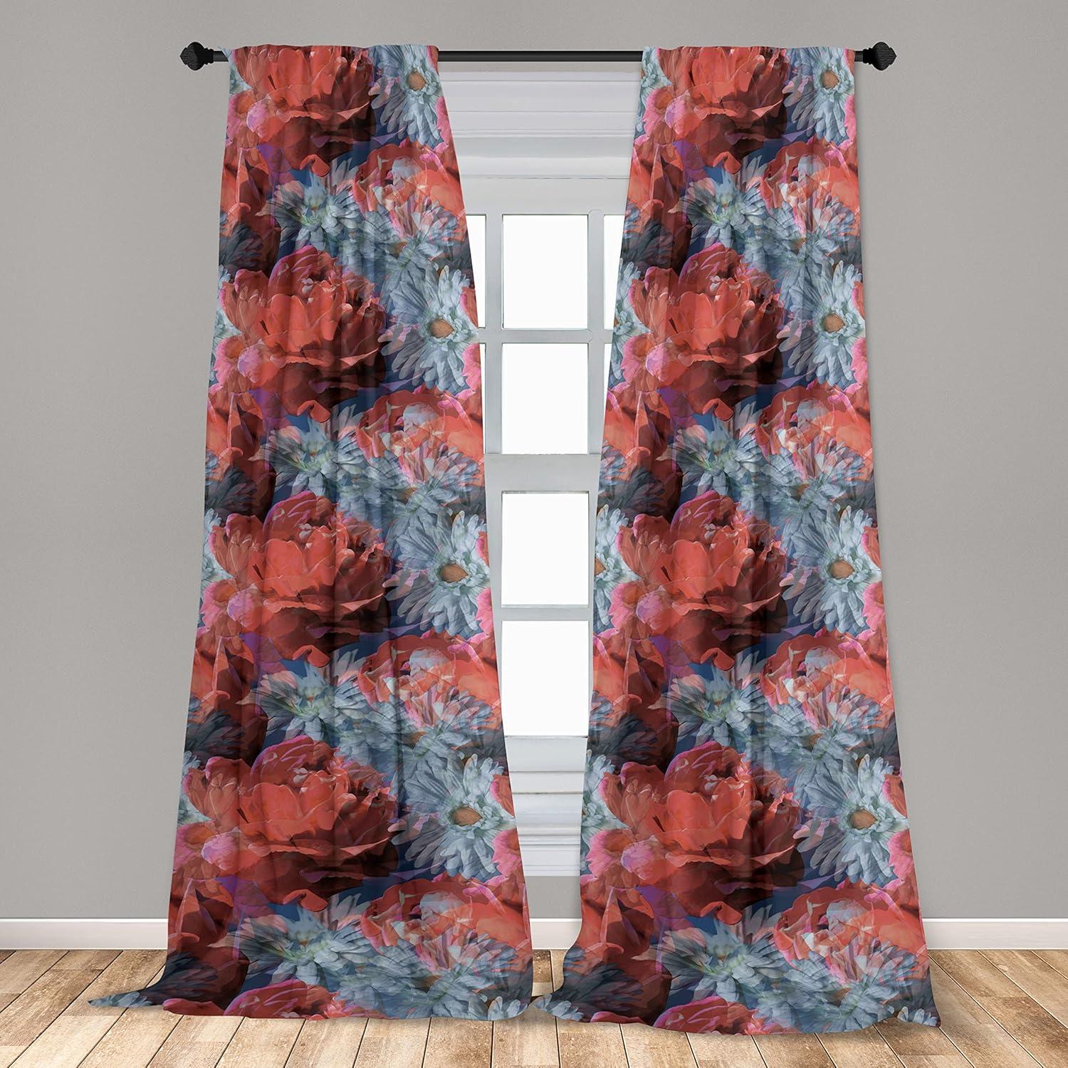 imageAmbesonne Garden Scene Curtains Soft Tones Flowers Boho Pattern Springtime Inspired Neutral Art Window Treatments 2 Panel Set for Living Room Bedroom Pair of 28 x 95 Lavender Blue Warm TaupeDark Coral Almond Green