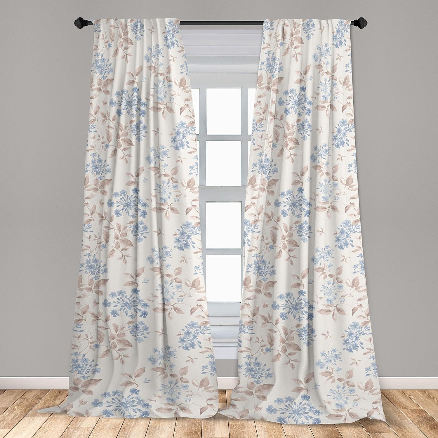 imageAmbesonne Garden Scene Curtains Soft Tones Flowers Boho Pattern Springtime Inspired Neutral Art Window Treatments 2 Panel Set for Living Room Bedroom Pair of 28 x 95 Lavender Blue Warm TaupeLavender Blue Warm Taupe