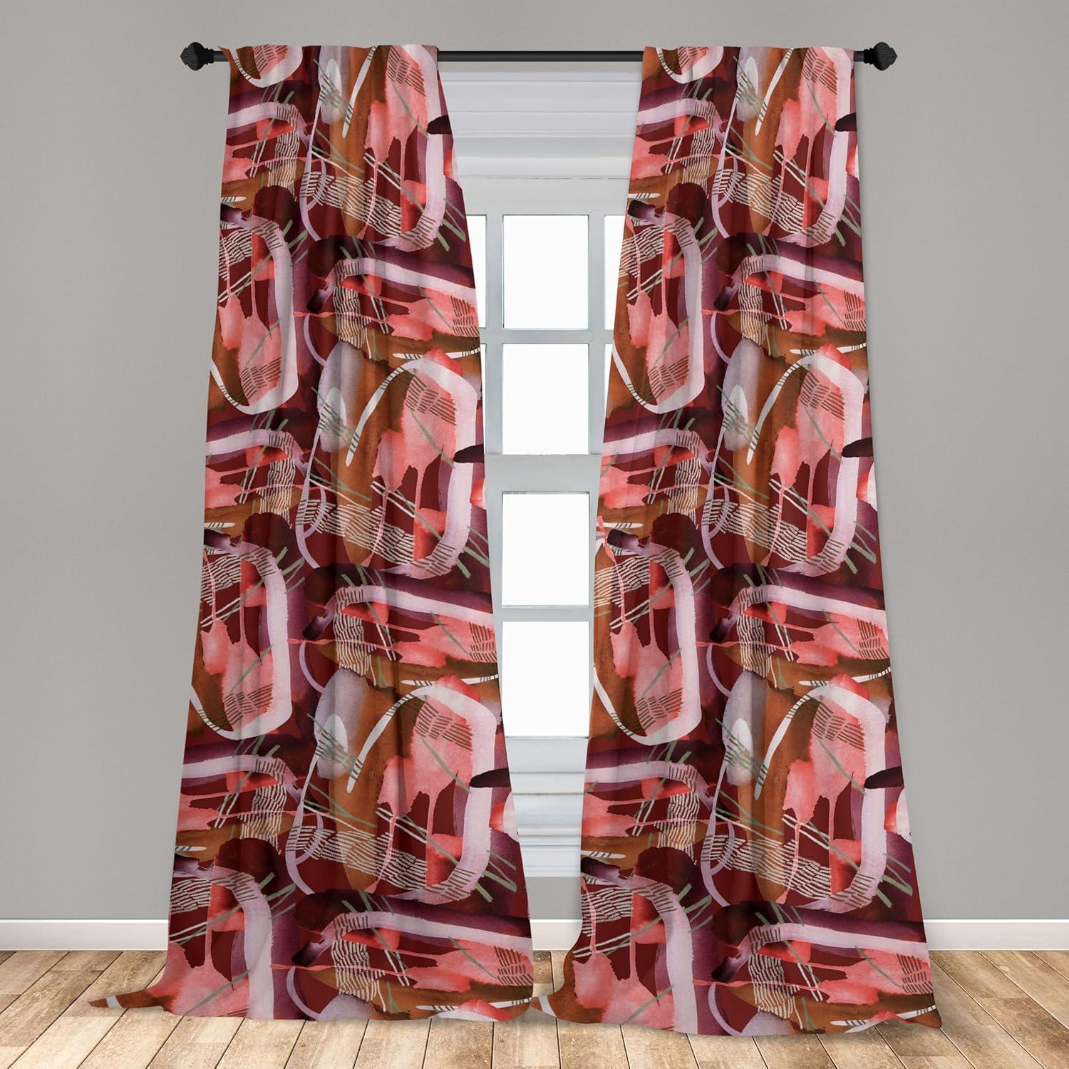 imageAmbesonne Garden Scene Curtains Soft Tones Flowers Boho Pattern Springtime Inspired Neutral Art Window Treatments 2 Panel Set for Living Room Bedroom Pair of 28 x 95 Lavender Blue Warm TaupeOff White Pale Pink and Plum