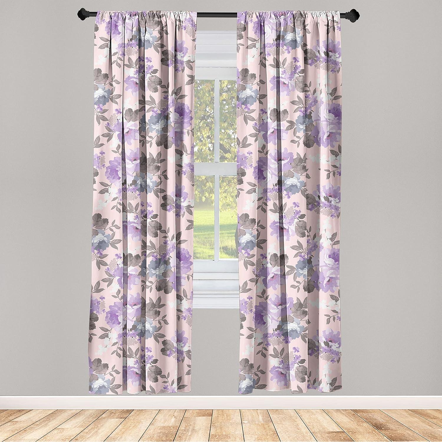 imageAmbesonne Garden Scene Curtains Soft Tones Flowers Boho Pattern Springtime Inspired Neutral Art Window Treatments 2 Panel Set for Living Room Bedroom Pair of 28 x 95 Lavender Blue Warm TaupeBlush Lavender
