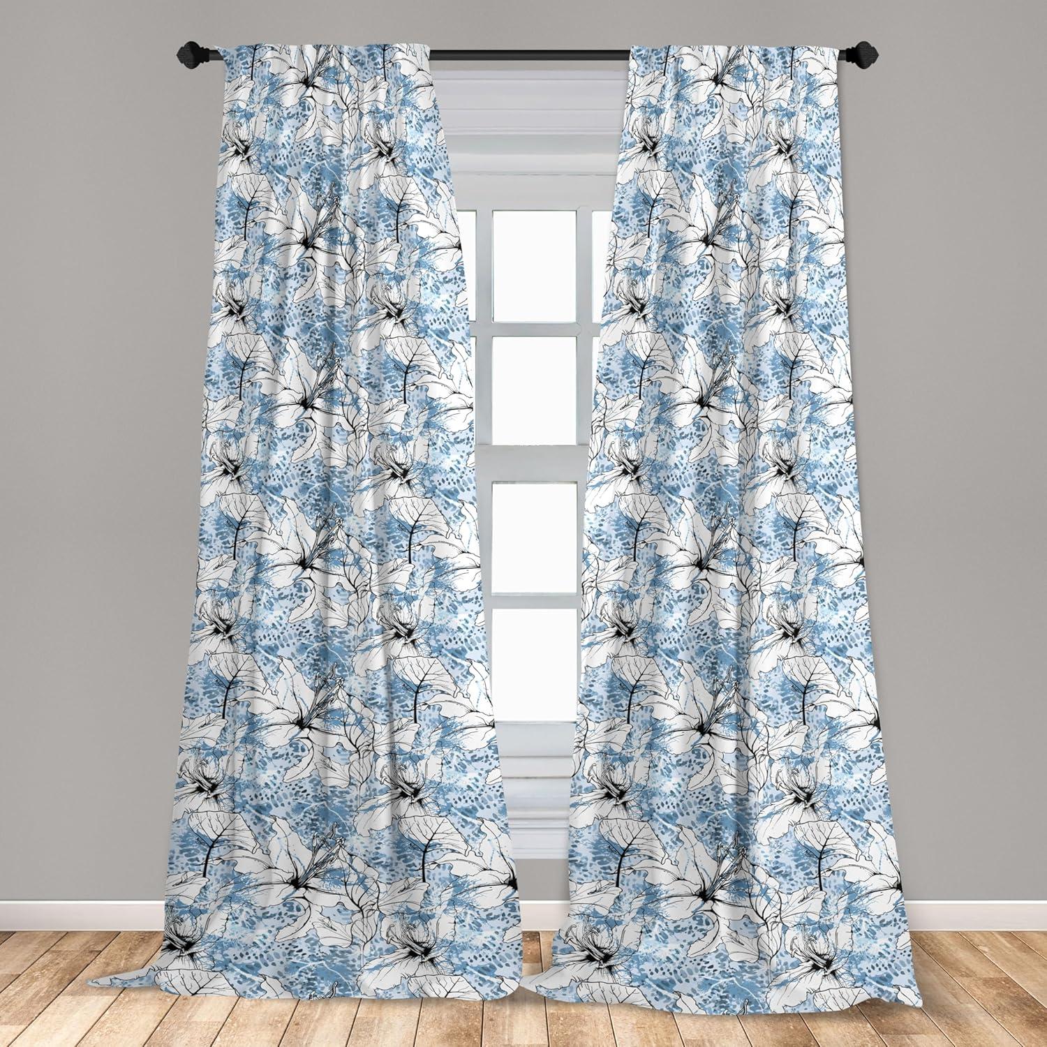 imageAmbesonne Garden Scene Curtains Soft Tones Flowers Boho Pattern Springtime Inspired Neutral Art Window Treatments 2 Panel Set for Living Room Bedroom Pair of 28 x 95 Lavender Blue Warm TaupePale Sky Blue White