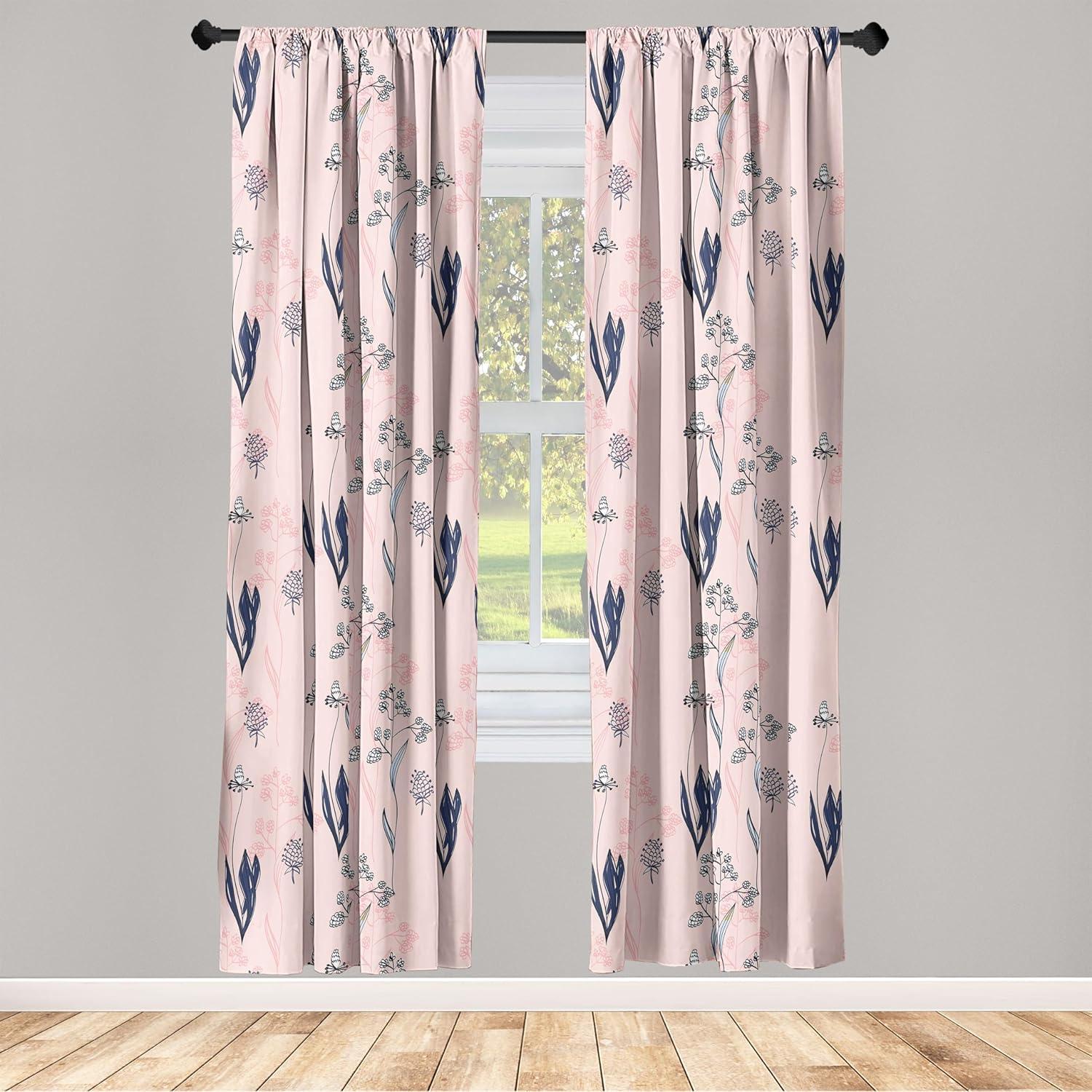 imageAmbesonne Garden Scene Curtains Soft Tones Flowers Boho Pattern Springtime Inspired Neutral Art Window Treatments 2 Panel Set for Living Room Bedroom Pair of 28 x 95 Lavender Blue Warm TaupeBlush Dark Indigo
