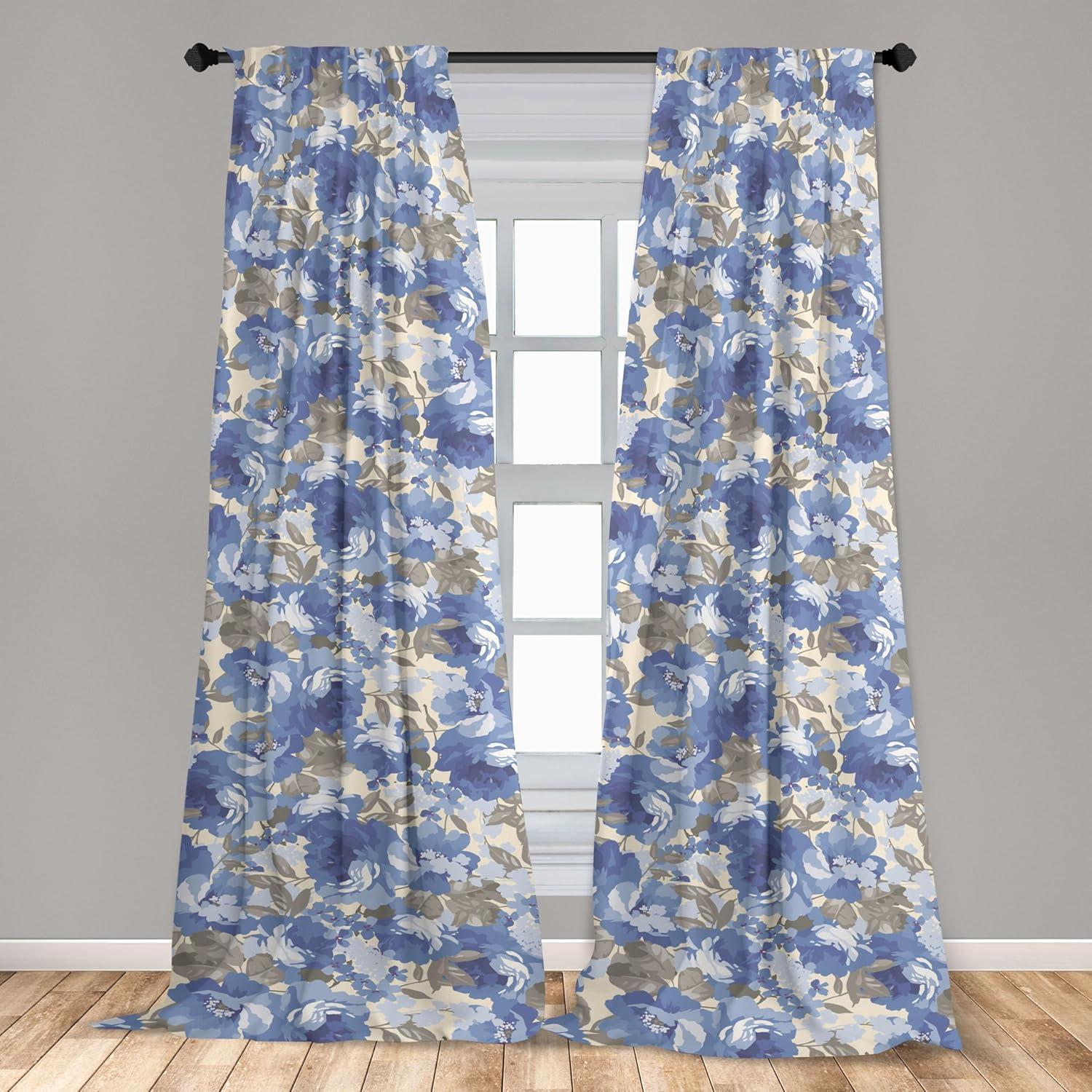 imageAmbesonne Garden Scene Curtains Soft Tones Flowers Boho Pattern Springtime Inspired Neutral Art Window Treatments 2 Panel Set for Living Room Bedroom Pair of 28 x 95 Lavender Blue Warm TaupeDark Lavender Champagne