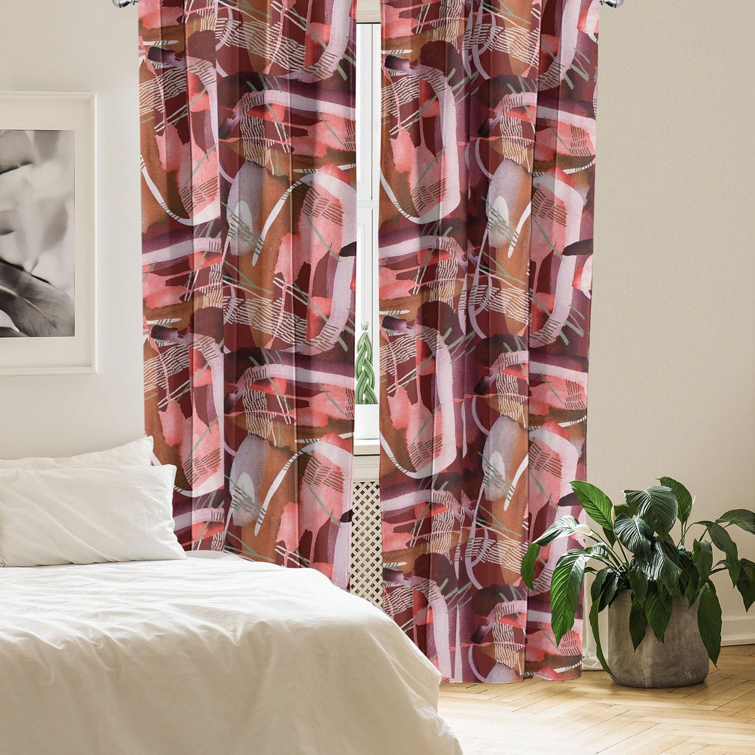 imageAmbesonne Garden Scene Curtains Soft Tones Flowers Boho Pattern Springtime Inspired Neutral Art Window Treatments 2 Panel Set for Living Room Bedroom Pair of 28 x 95 Lavender Blue Warm TaupeOff White Pale Pink and Plum