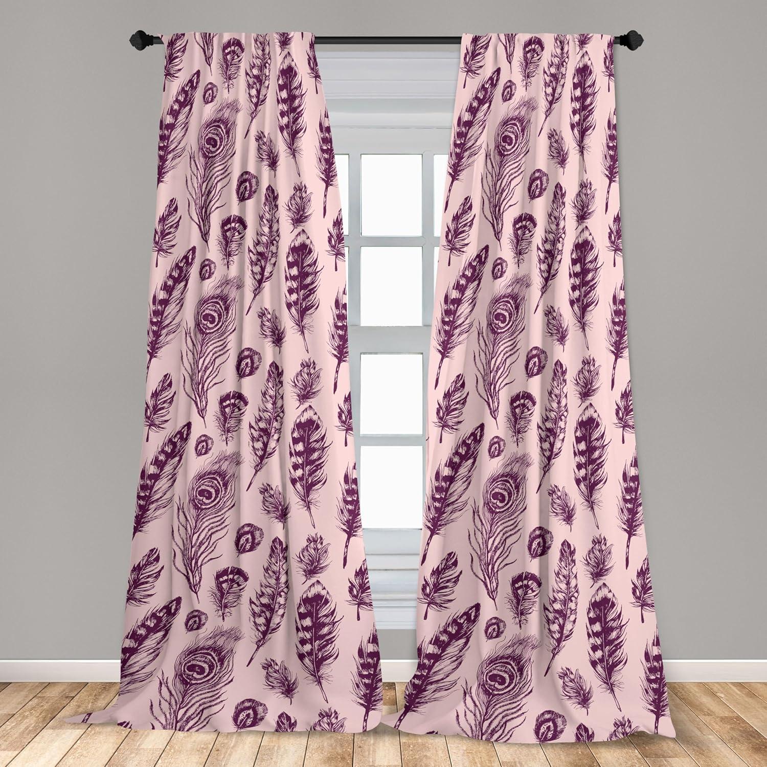 imageAmbesonne Garden Scene Curtains Soft Tones Flowers Boho Pattern Springtime Inspired Neutral Art Window Treatments 2 Panel Set for Living Room Bedroom Pair of 28 x 95 Lavender Blue Warm TaupePlum and Blush